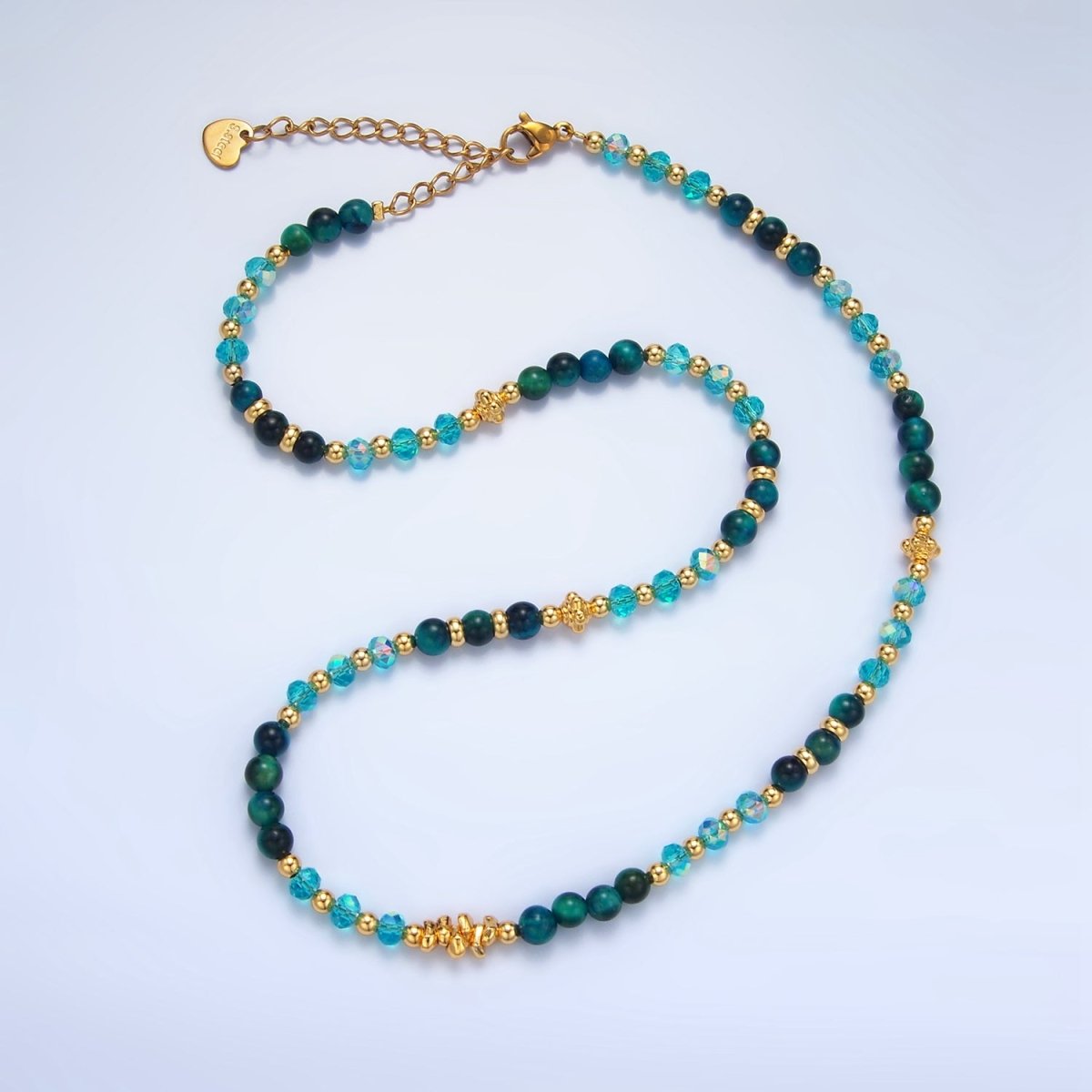 24K Gold Filled Gemstone Multifaceted Bead 16 Inch Necklace | WA - 2651 ~ WA - 2654 - DLUXCA