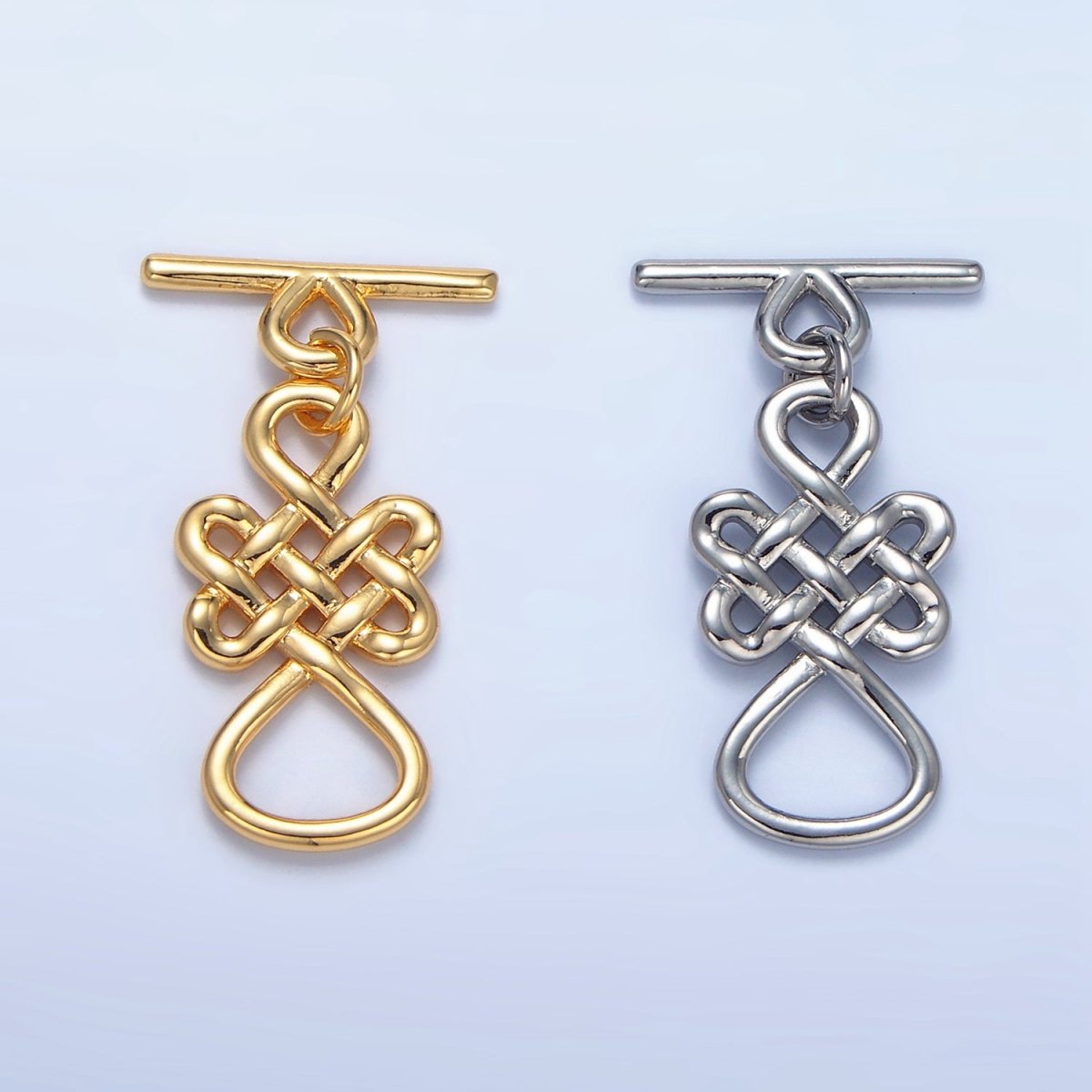 24K Gold Filled Geometric Artisan Toggle Clasps Closure in Gold & Silver | Z494 - DLUXCA