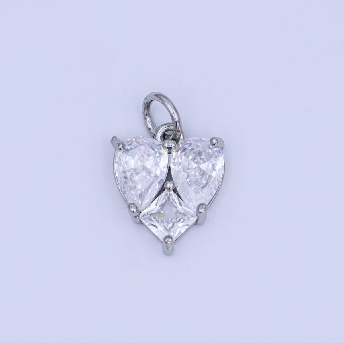 24K Gold Filled Geometric Clear CZ Mini Charm in Gold & Silver | N058 - DLUXCA