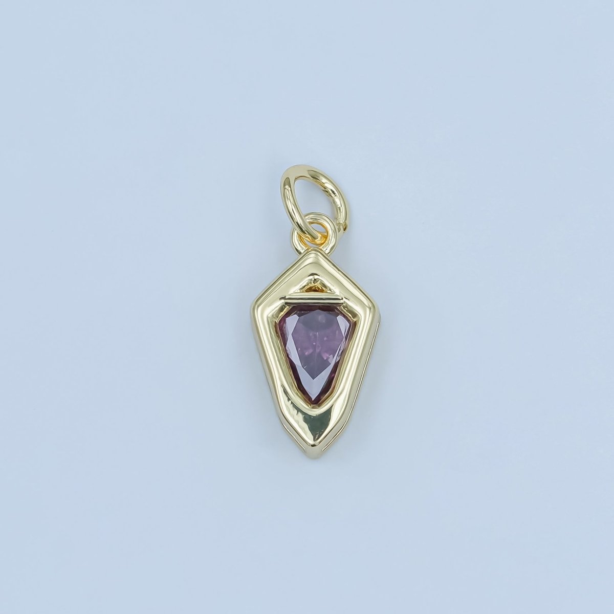 24K Gold Filled Geometric CZ Bezel Personalized Charm | N110 - N115 - DLUXCA
