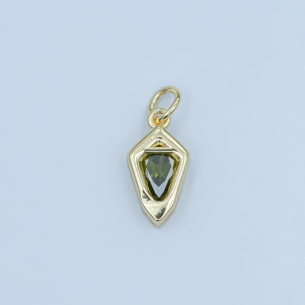 24K Gold Filled Geometric CZ Bezel Personalized Charm | N110 - N115 - DLUXCA