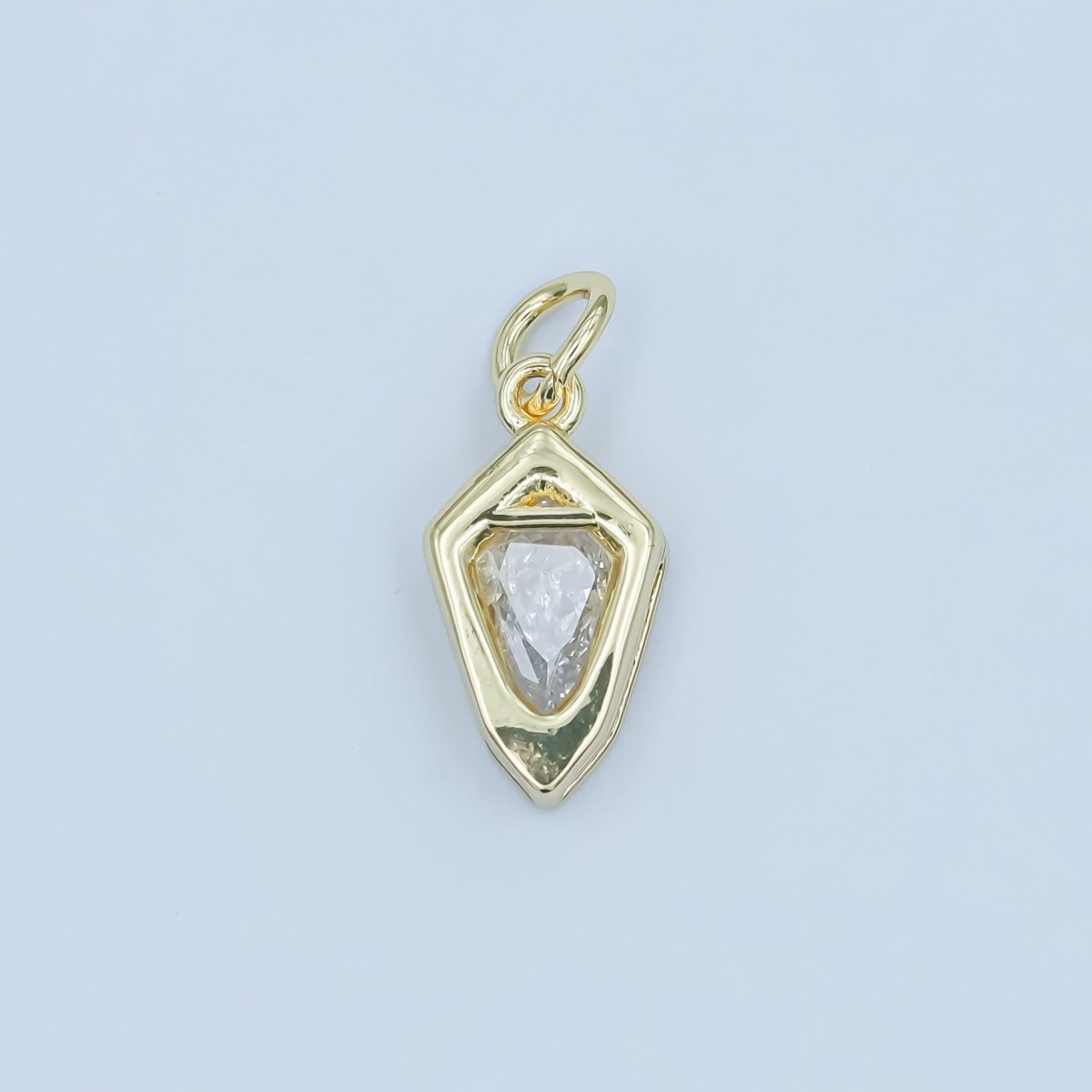 24K Gold Filled Geometric CZ Bezel Personalized Charm | N110 - N115 - DLUXCA