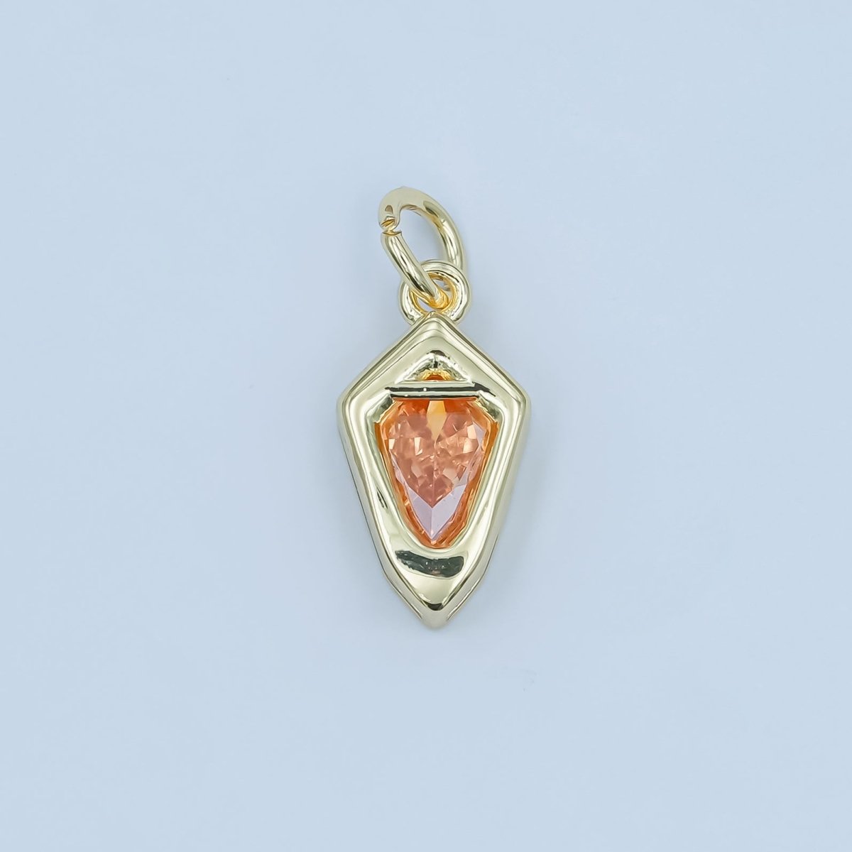 24K Gold Filled Geometric CZ Bezel Personalized Charm | N110 - N115 - DLUXCA