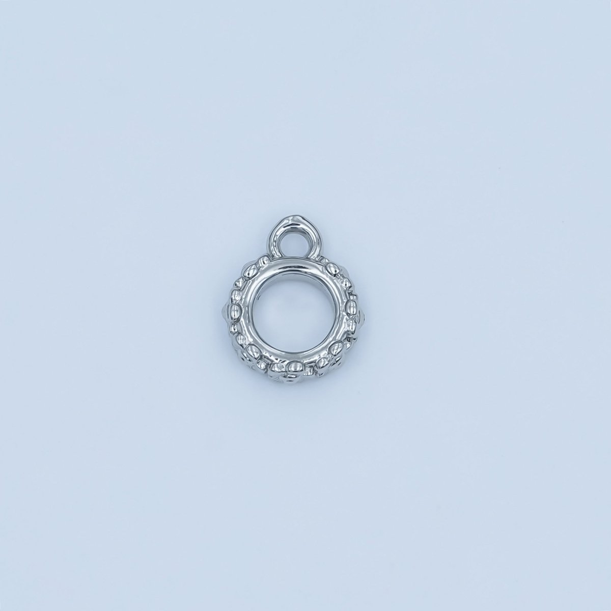 24K Gold Filled Geometric Dotted Wide Round Bail Finding in Gold & Silver | Z1103 - DLUXCA