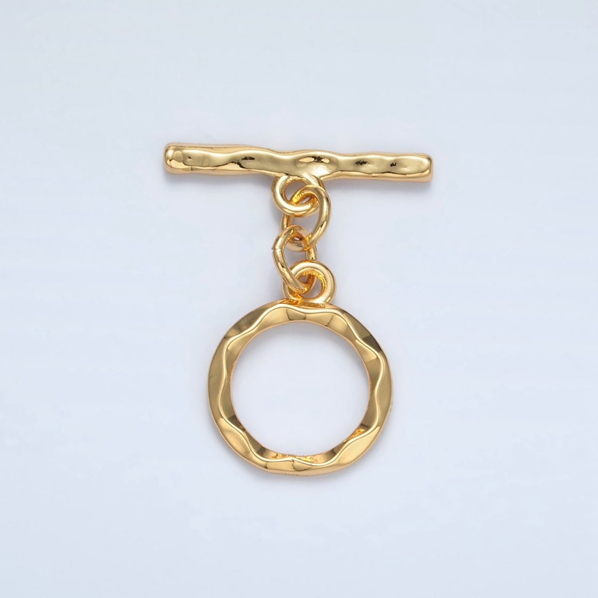 24K Gold Filled Geometric Hammered Edged Toggle Clasps Closure Findings | Z845 - DLUXCA