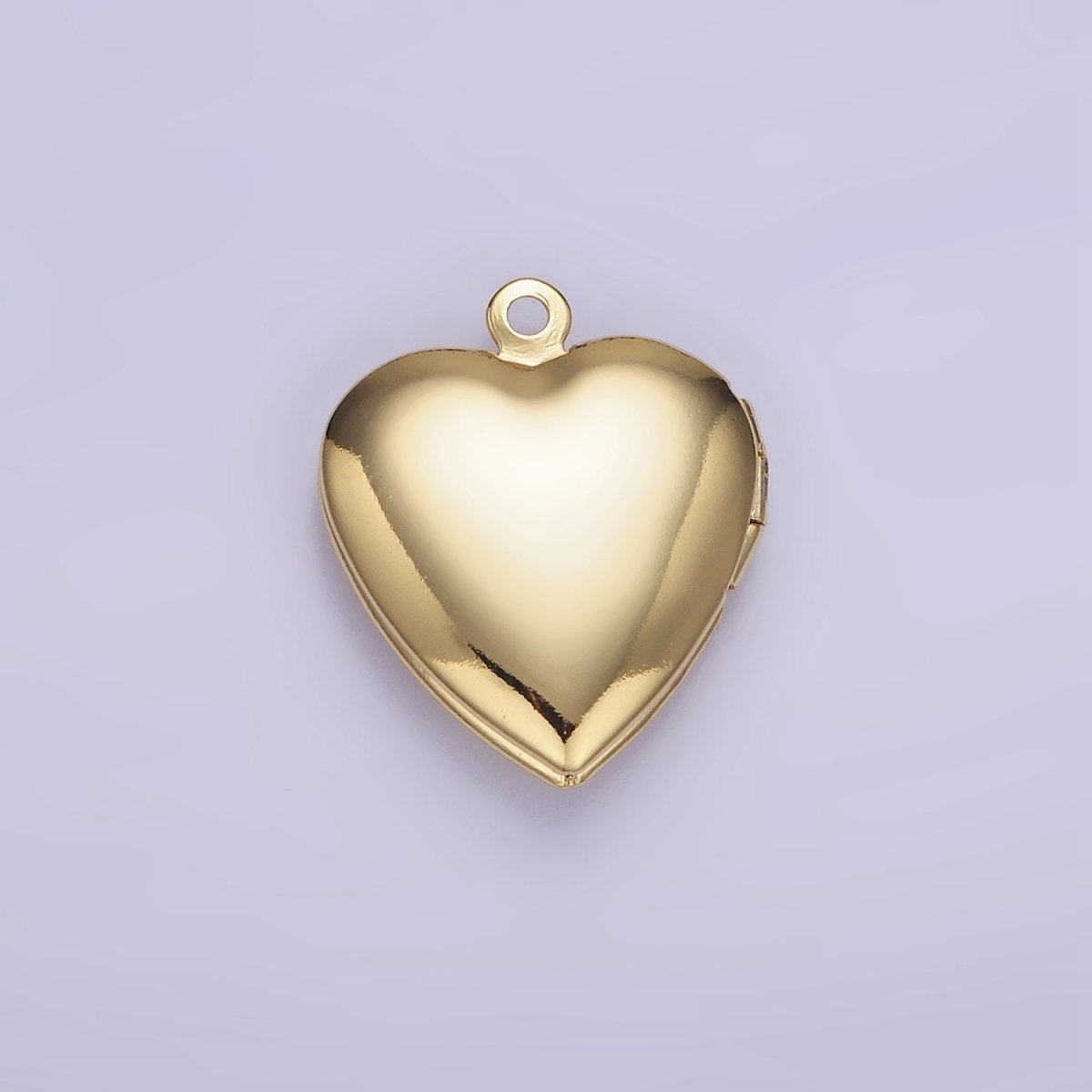 24K Gold Filled Geometric Rhombus Indent Heart Locket Charm | D410 - DLUXCA