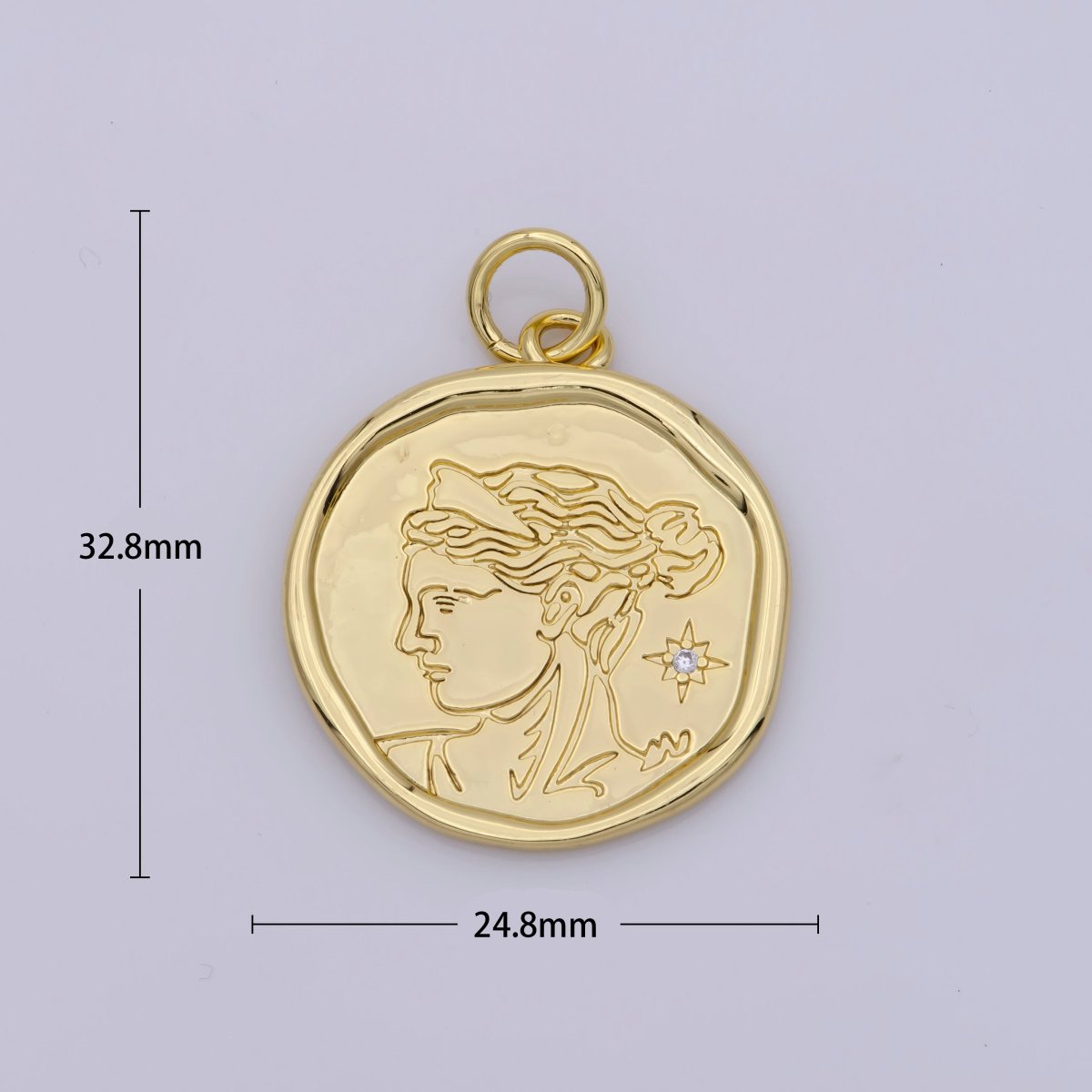 24K Gold Filled Goddess Artemis of Hunt, Nature, Childbirth and Chastity Pendant | M929 - DLUXCA