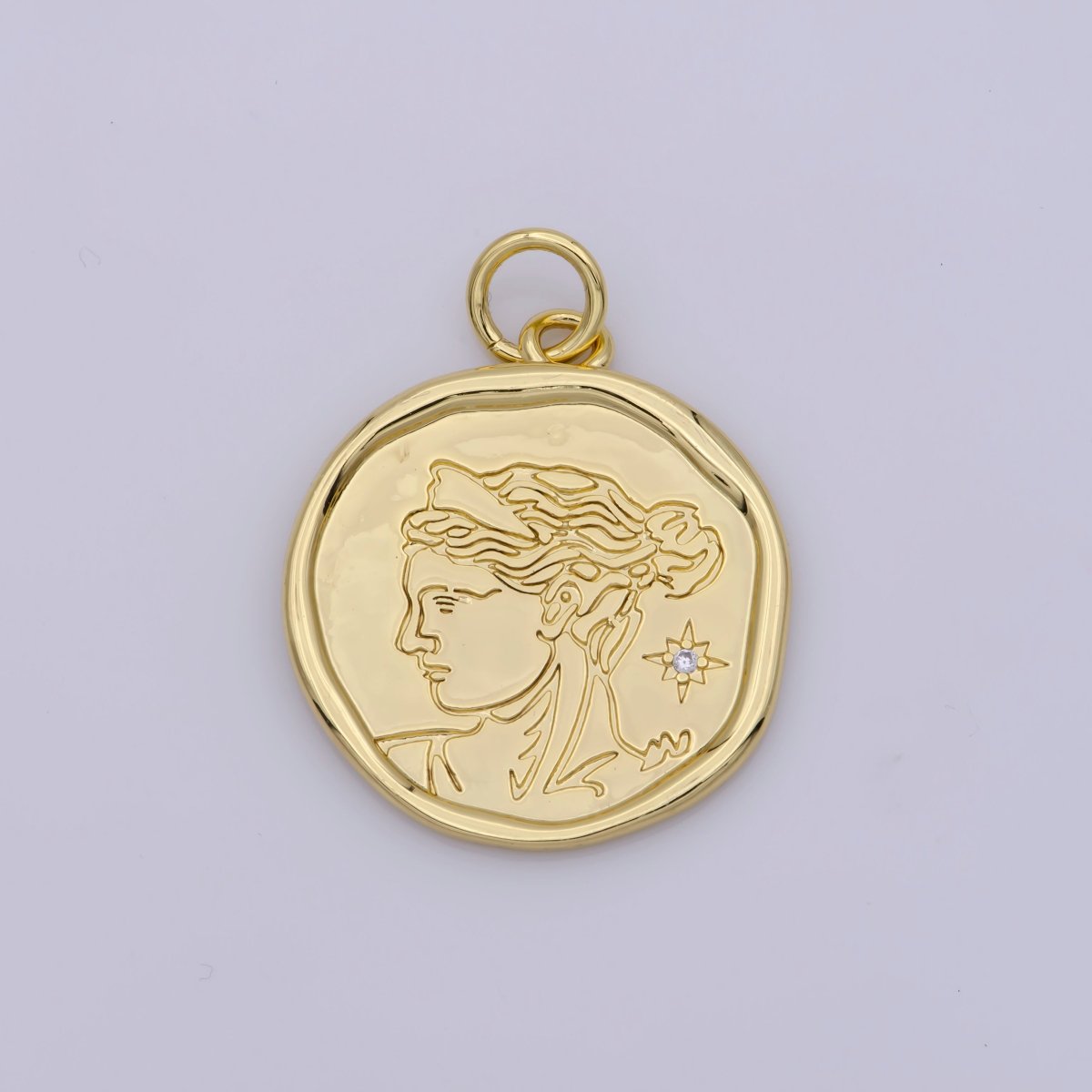 24K Gold Filled Goddess Artemis of Hunt, Nature, Childbirth and Chastity Pendant | M929 - DLUXCA