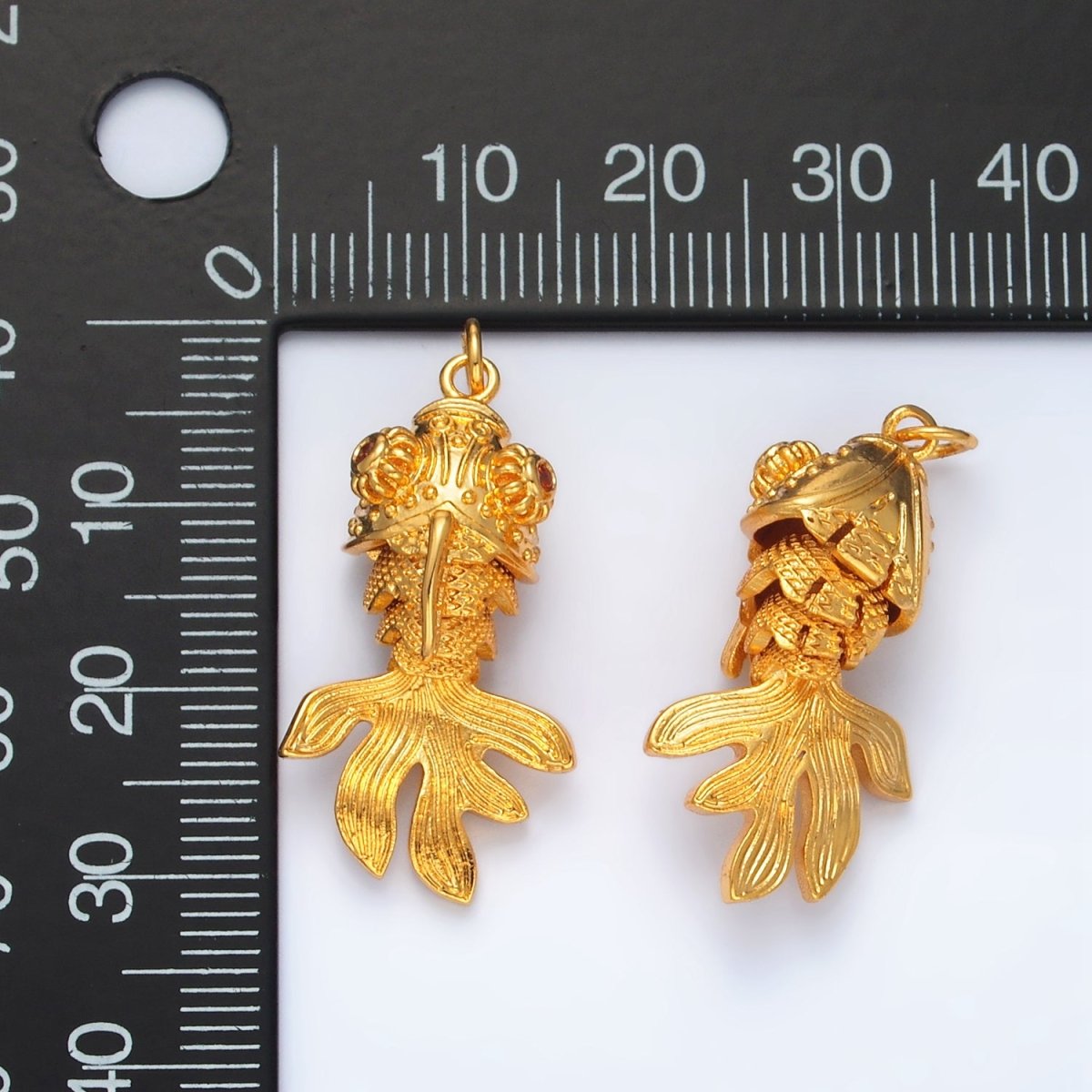 24K Gold Filled Gold Fish Artisan Multidimensional Pet Animal Charm | E018 - DLUXCA