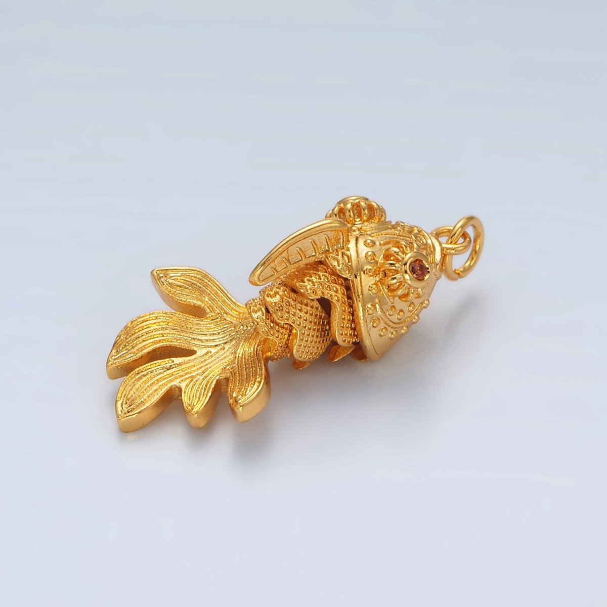 24K Gold Filled Gold Fish Artisan Multidimensional Pet Animal Charm | E018 - DLUXCA