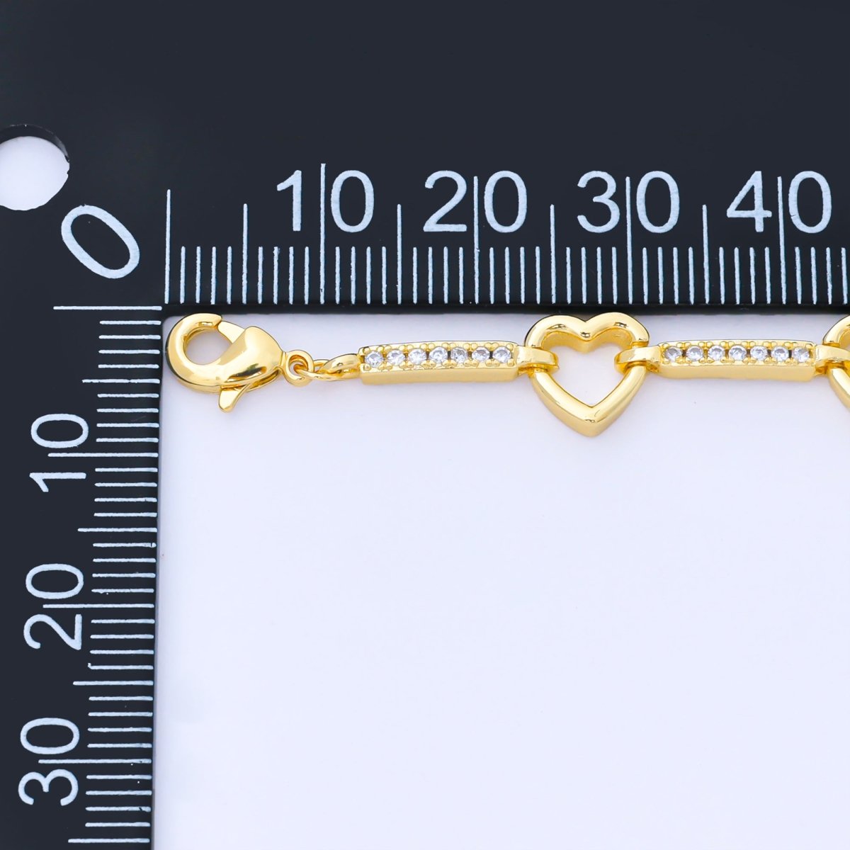 24K Gold Filled Gold Heart Link Bracelet Dainty Chain Bracelet WA - 1670 - DLUXCA