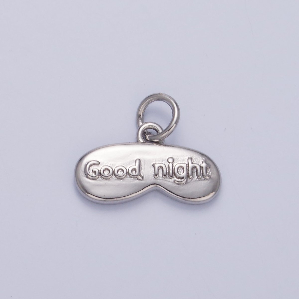 24K Gold Filled "Good Night" Script Engraved Sleep Mask Charm in Gold & Silver | W416 - DLUXCA