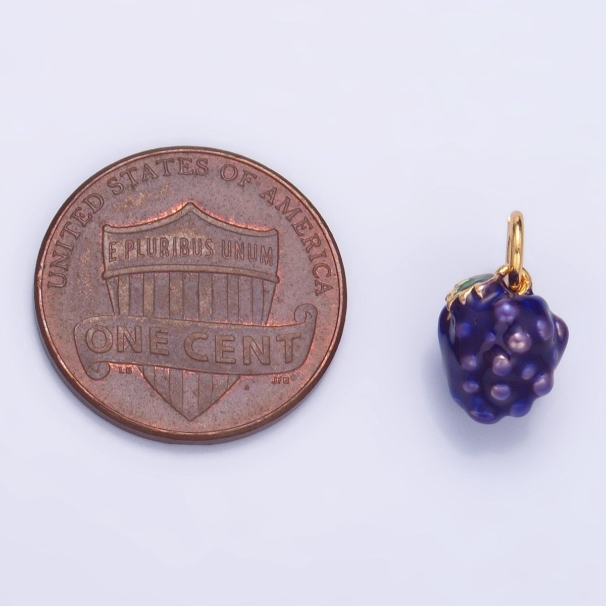 24K Gold Filled Grape Fruit Enamel Charm | W006 - DLUXCA