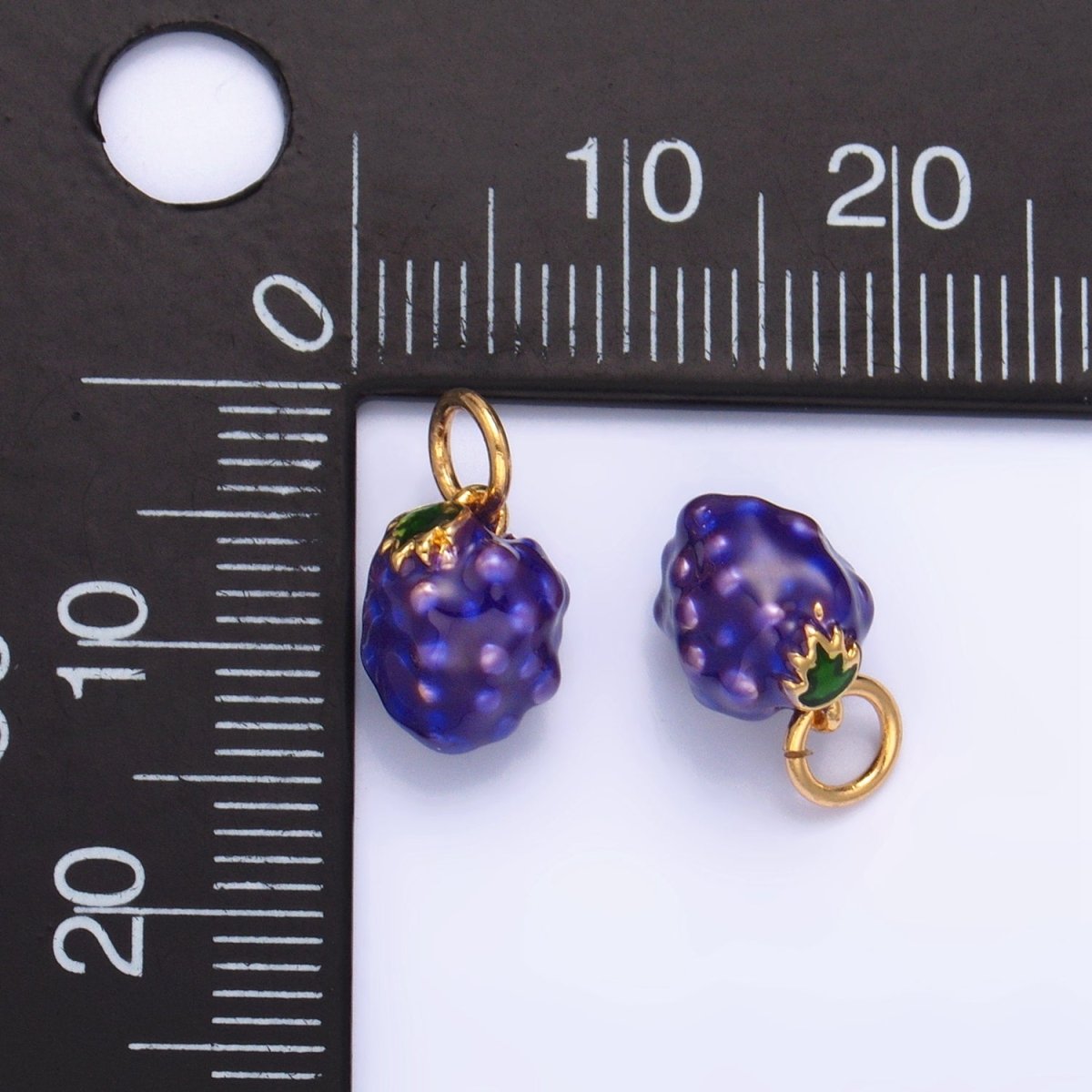 24K Gold Filled Grape Fruit Enamel Charm | W006 - DLUXCA