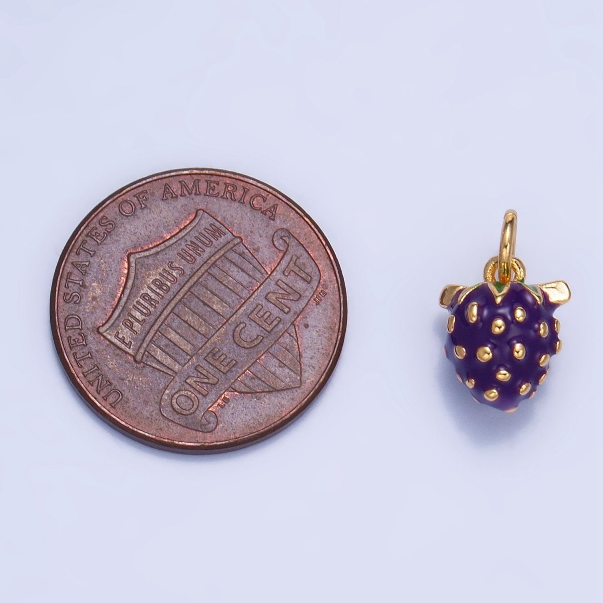 24K Gold Filled Grape Fruit Enamel Mini Multidimensional Charm | W060 - DLUXCA