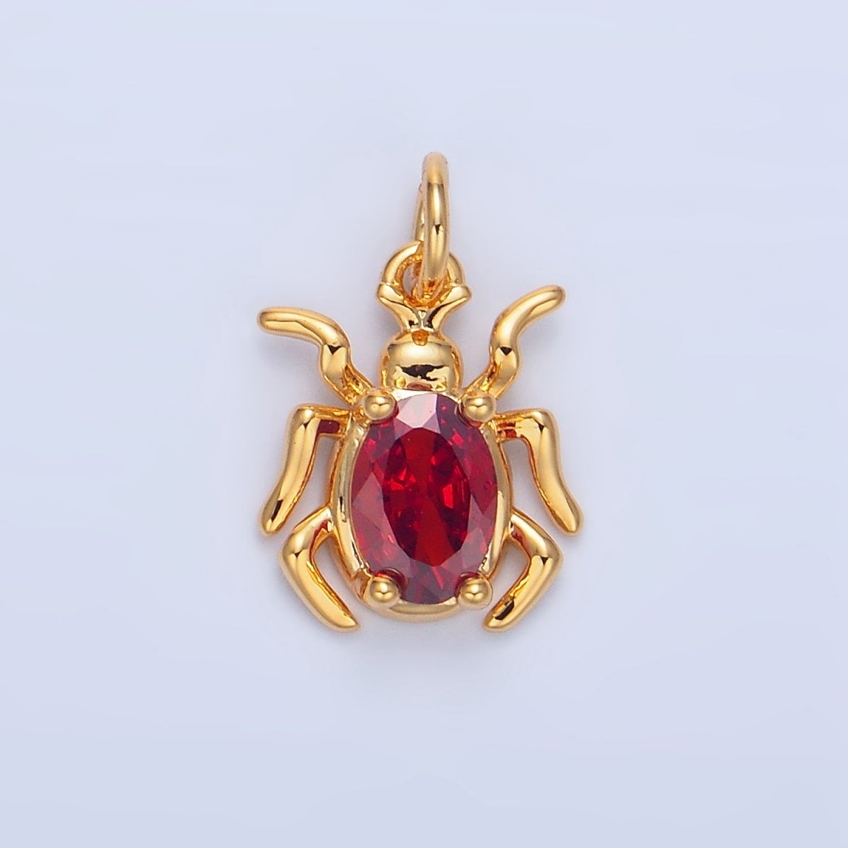 24K Gold Filled Green, Black, Red CZ Spider Insect Charm | X902 - X904 - DLUXCA