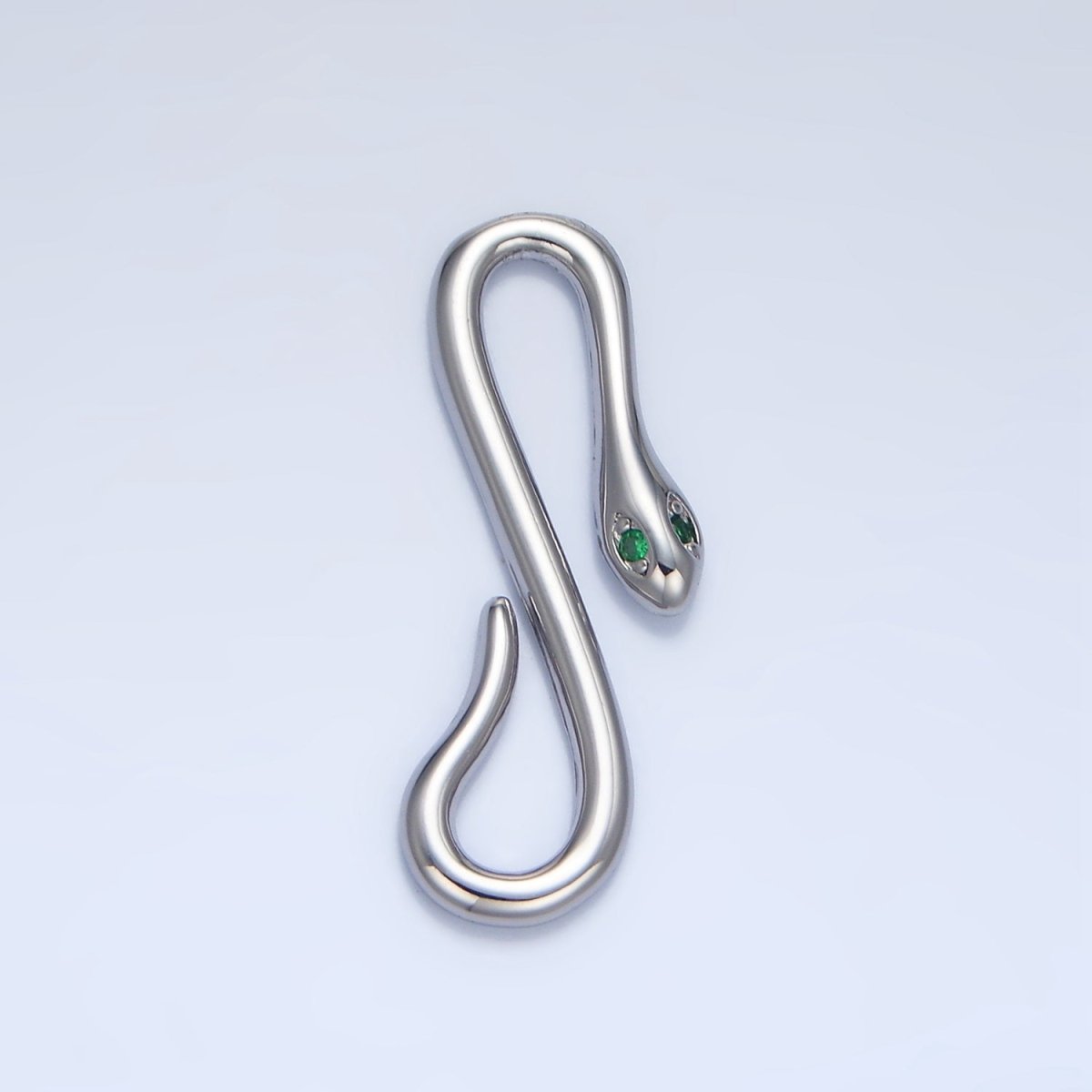 24K Gold Filled Green CZ Snake Push Closure Findings in Gold & Silver | Z974 - DLUXCA