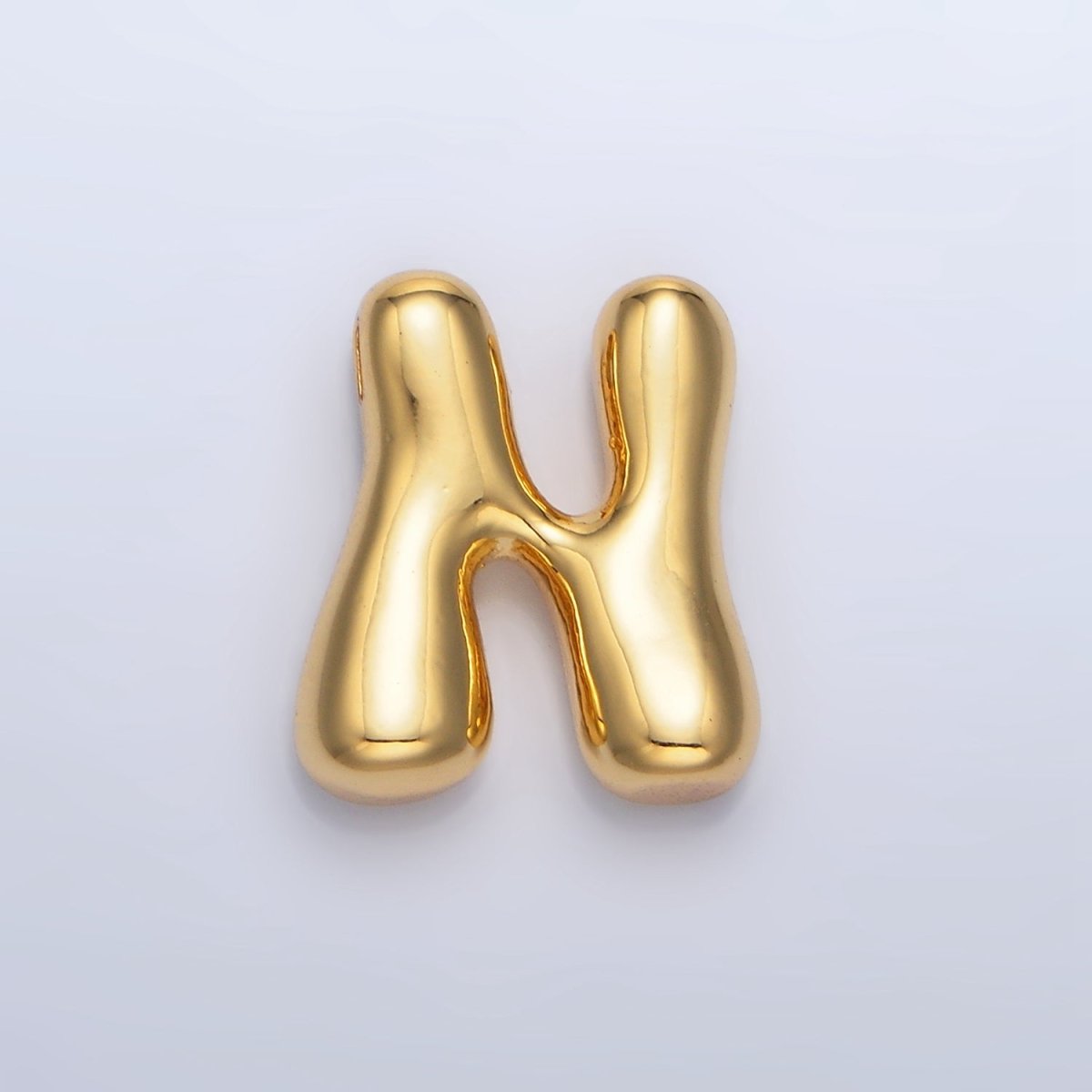 24K Gold Filled Groovey Chubby Balloon Letter Initial Pendant | A1630 - A1642 - DLUXCA