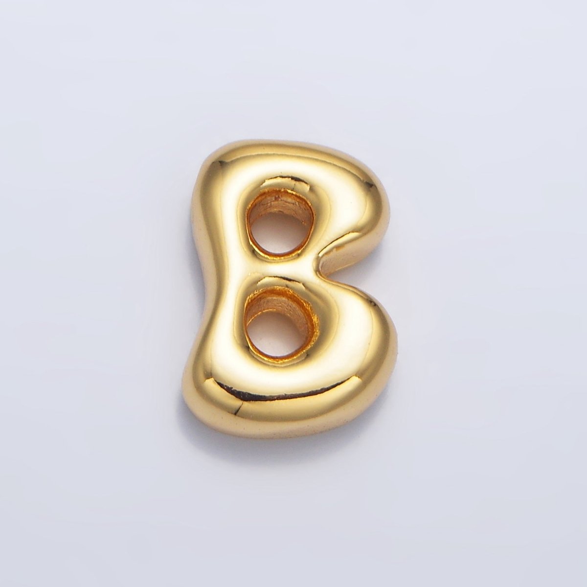 24K Gold Filled Groovey Chubby Balloon Letter Initial Pendant | A1630 - A1642 - DLUXCA