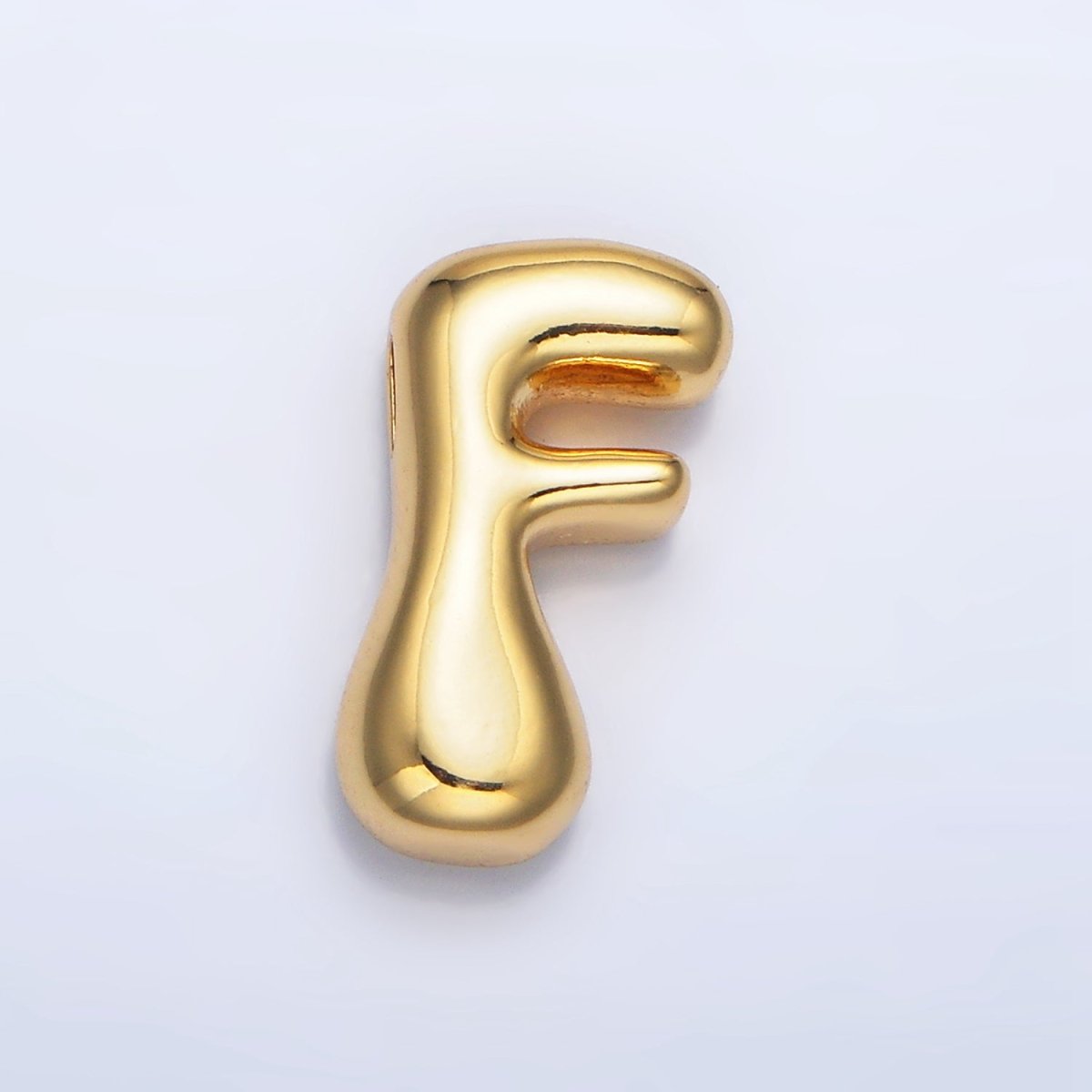 24K Gold Filled Groovey Chubby Balloon Letter Initial Pendant | A1630 - A1642 - DLUXCA