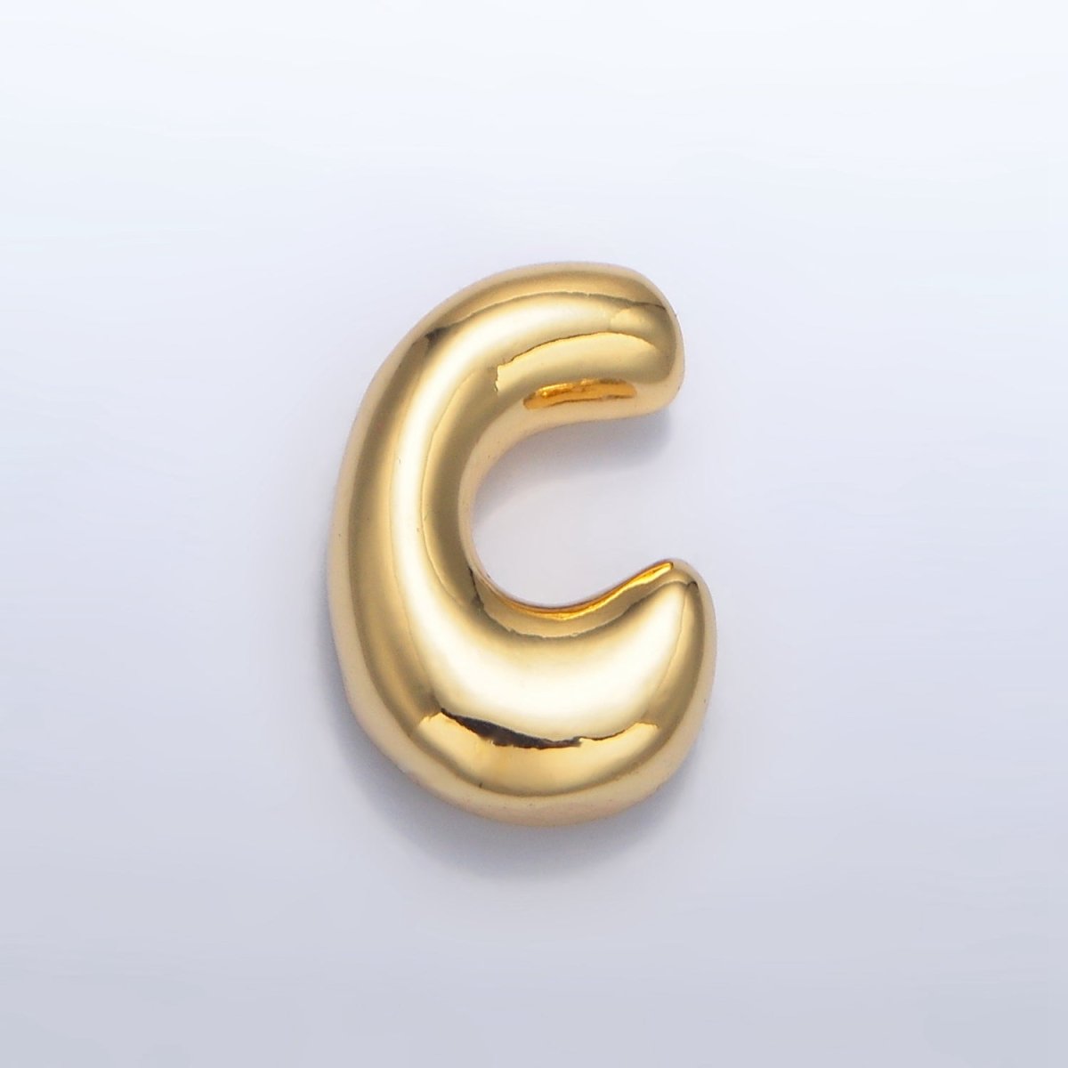 24K Gold Filled Groovey Chubby Balloon Letter Initial Pendant | A1630 - A1642 - DLUXCA