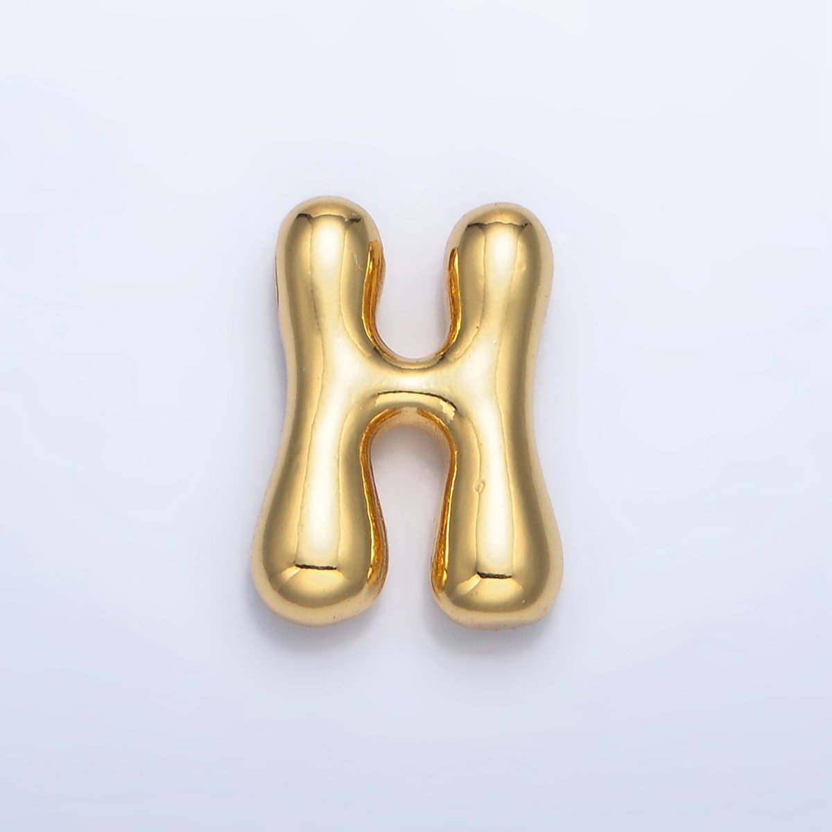 24K Gold Filled Groovey Chubby Balloon Letter Initial Pendant | A1630 - A1642 - DLUXCA