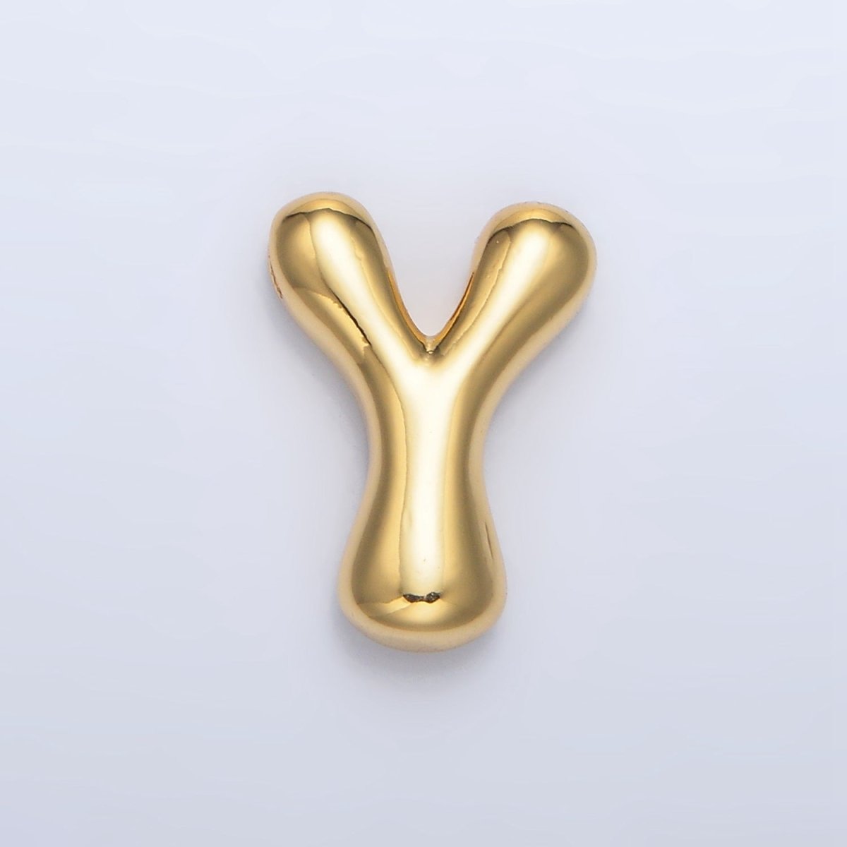 24K Gold Filled Groovey Chubby Balloon Letter Initial Pendant | A1630 - A1642 - DLUXCA