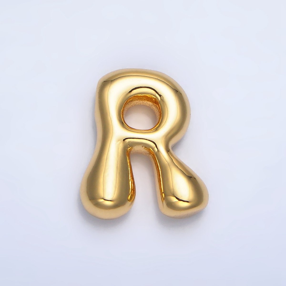 24K Gold Filled Groovey Chubby Balloon Letter Initial Pendant | A1630 - A1642 - DLUXCA