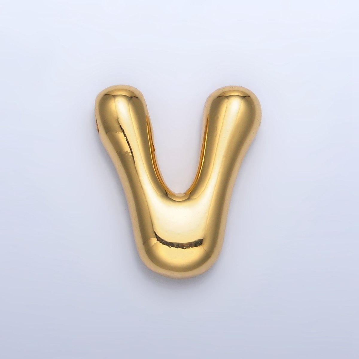 24K Gold Filled Groovey Chubby Balloon Letter Initial Pendant | A1630 - A1642 - DLUXCA