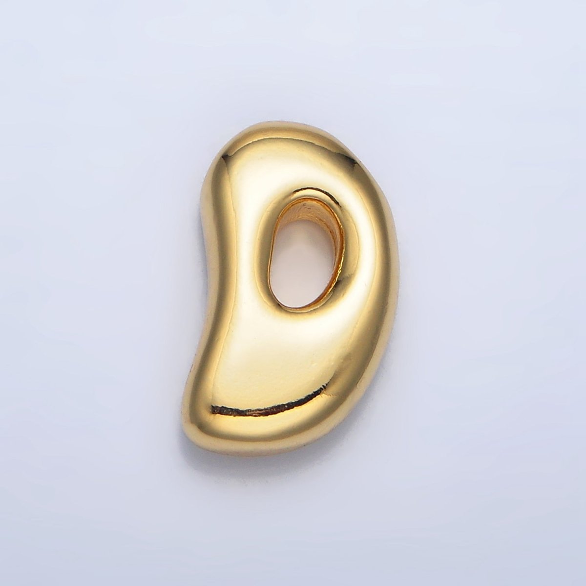 24K Gold Filled Groovey Chubby Balloon Letter Initial Pendant | A1630 - A1642 - DLUXCA