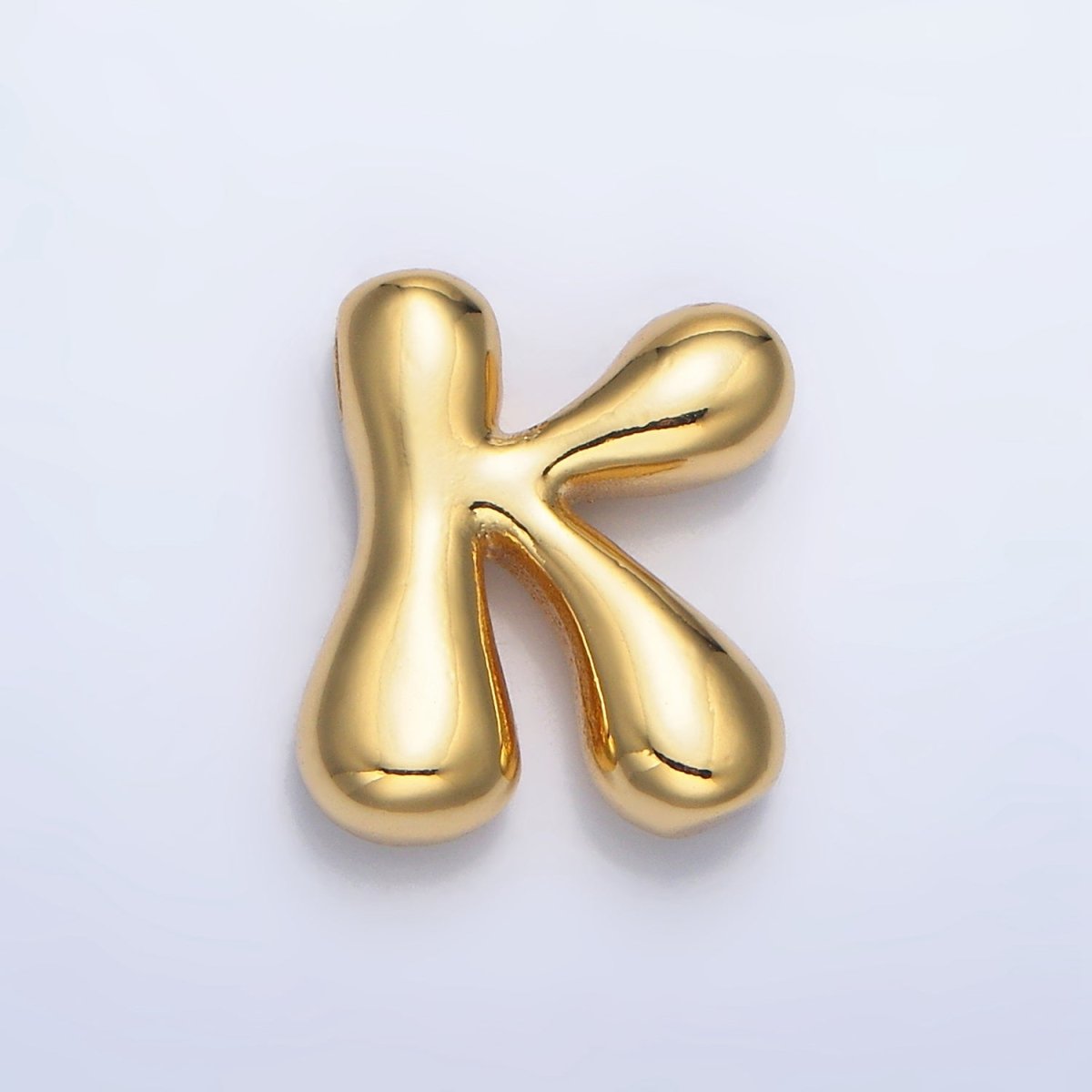 24K Gold Filled Groovey Chubby Balloon Letter Initial Pendant | A1630 - A1642 - DLUXCA