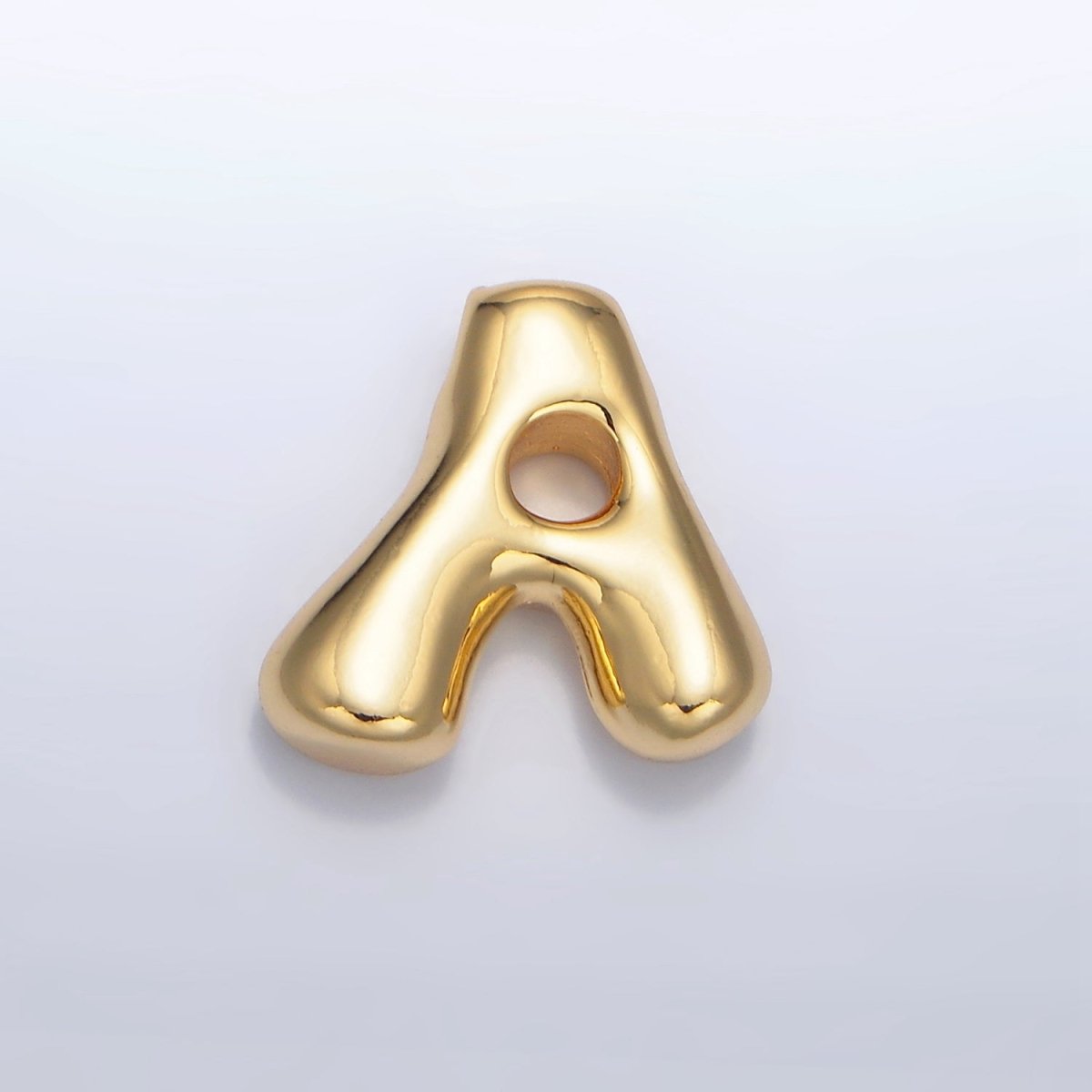 24K Gold Filled Groovey Chubby Balloon Letter Initial Pendant | A1630 - A1642 - DLUXCA