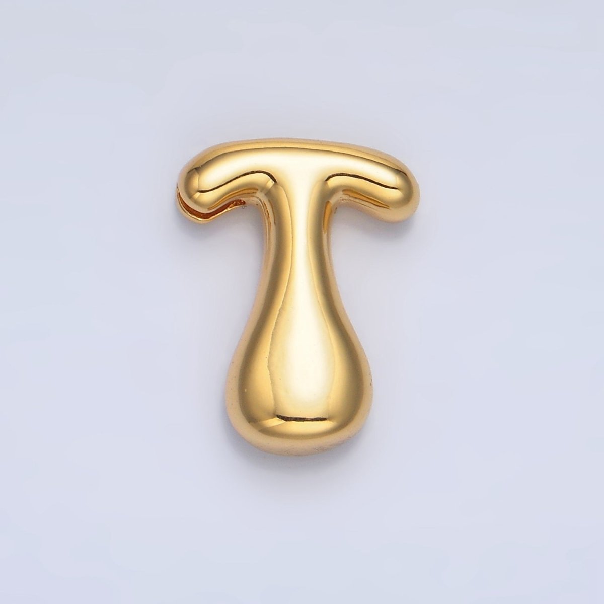 24K Gold Filled Groovey Chubby Balloon Letter Initial Pendant | A1630 - A1642 - DLUXCA