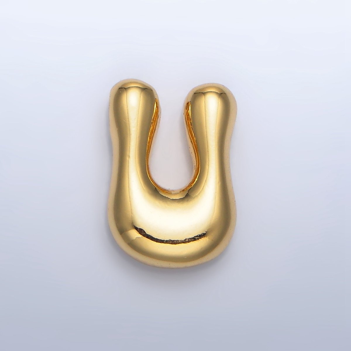 24K Gold Filled Groovey Chubby Balloon Letter Initial Pendant | A1630 - A1642 - DLUXCA