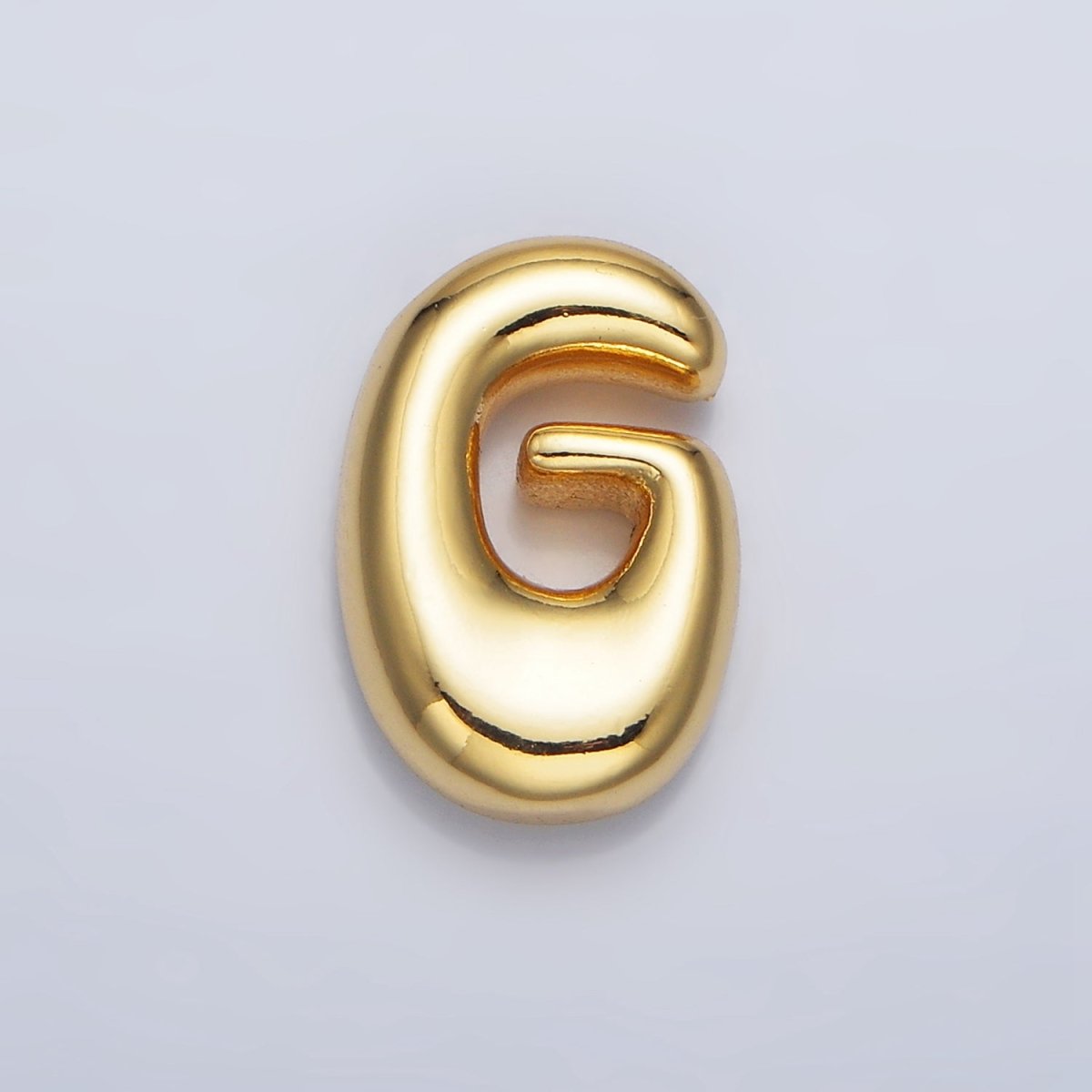 24K Gold Filled Groovey Chubby Balloon Letter Initial Pendant | A1630 - A1642 - DLUXCA