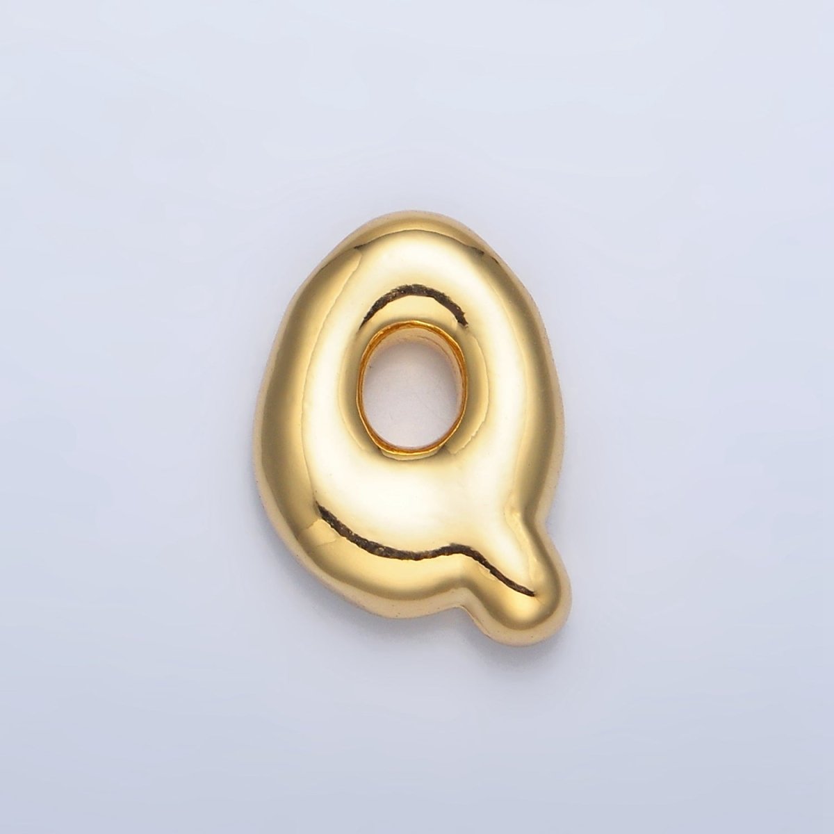 24K Gold Filled Groovey Chubby Balloon Letter Initial Pendant | A1630 - A1642 - DLUXCA