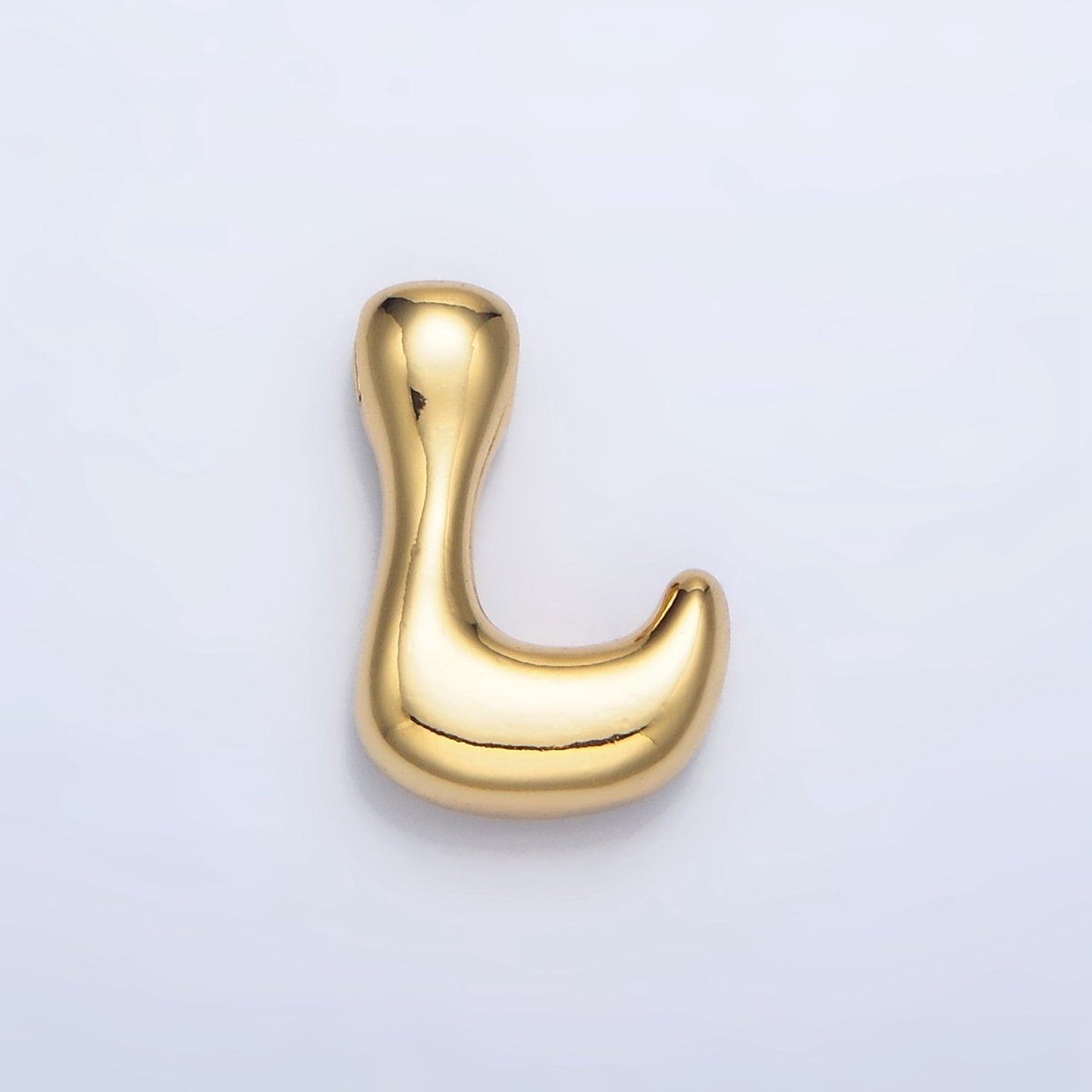 24K Gold Filled Groovey Chubby Balloon Letter Initial Pendant | A1630 - A1642 - DLUXCA