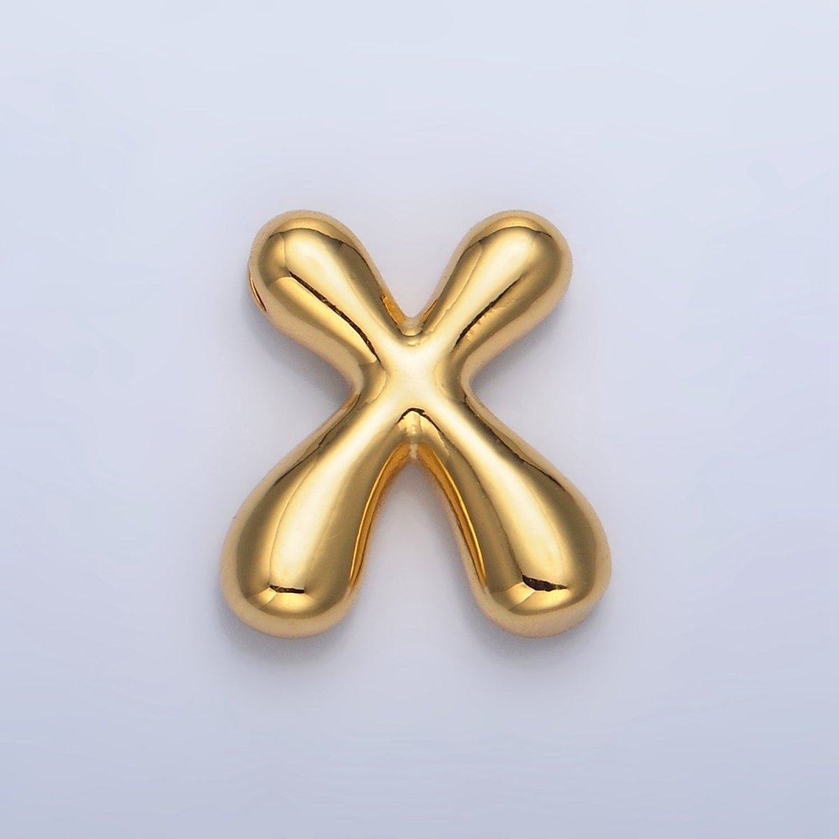 24K Gold Filled Groovey Chubby Balloon Letter Initial Pendant | A1630 - A1642 - DLUXCA