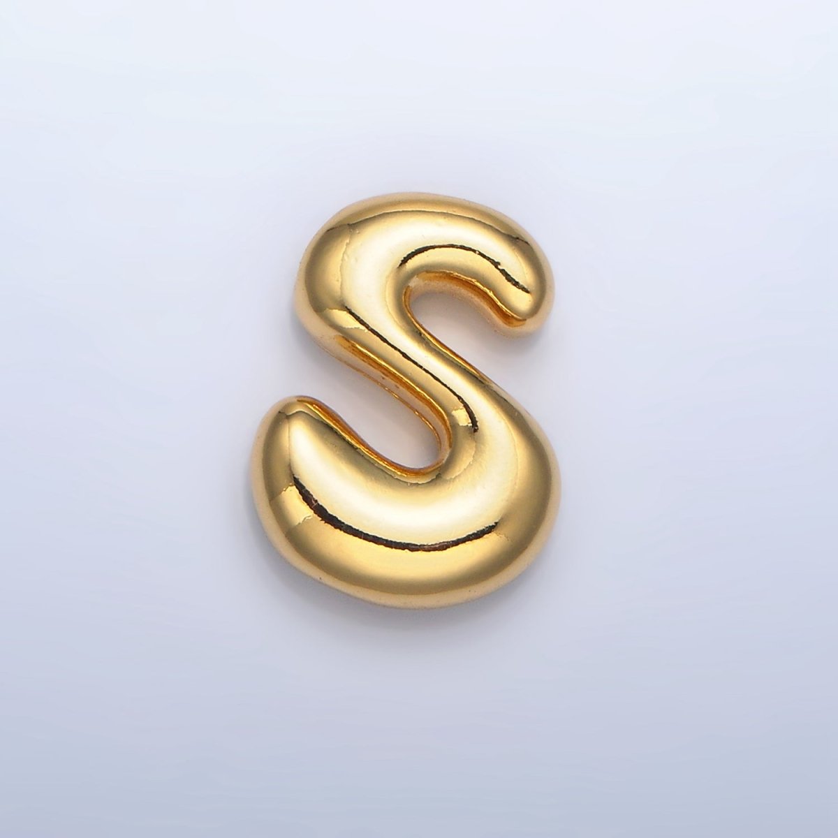 24K Gold Filled Groovey Chubby Balloon Letter Initial Pendant | A1630 - A1642 - DLUXCA