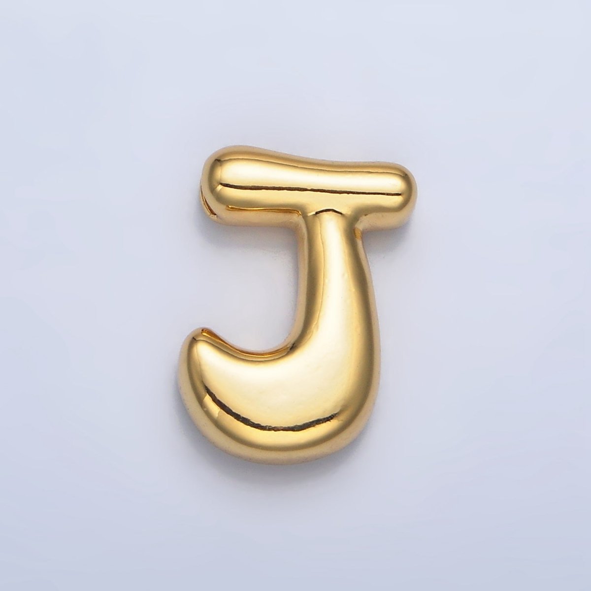 24K Gold Filled Groovey Chubby Balloon Letter Initial Pendant | A1630 - A1642 - DLUXCA