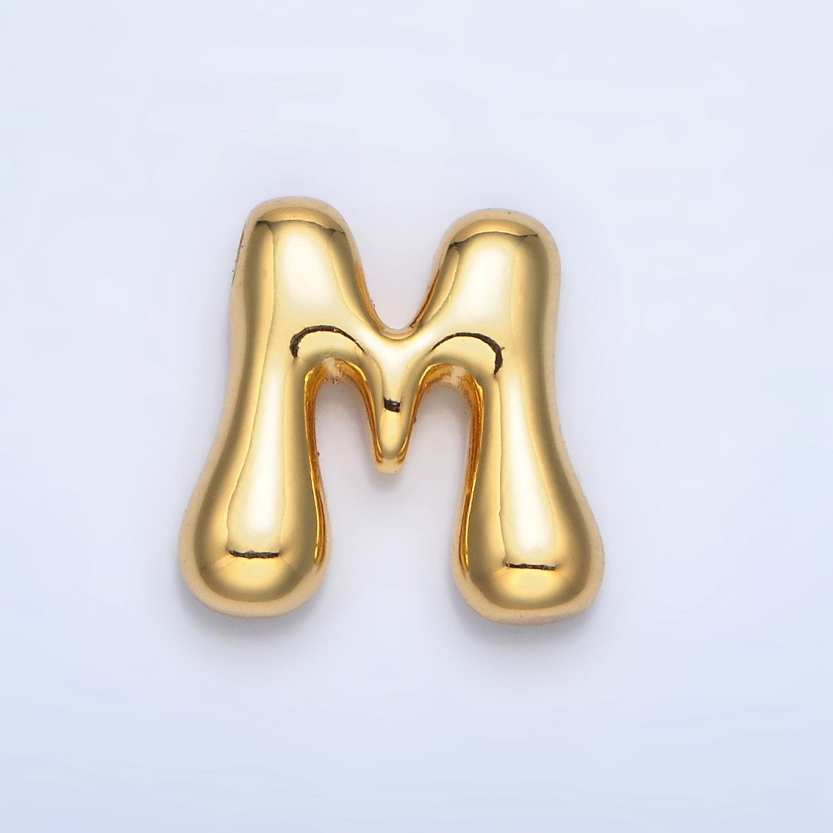 24K Gold Filled Groovey Chubby Balloon Letter Initial Pendant | A1630 - A1642 - DLUXCA