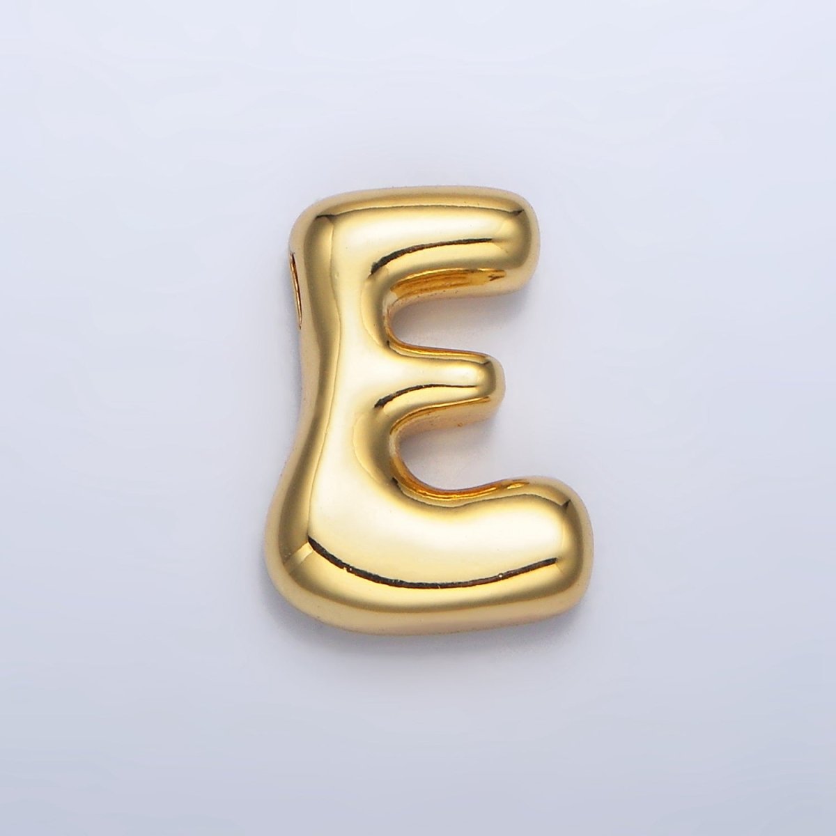 24K Gold Filled Groovey Chubby Balloon Letter Initial Pendant | A1630 - A1642 - DLUXCA