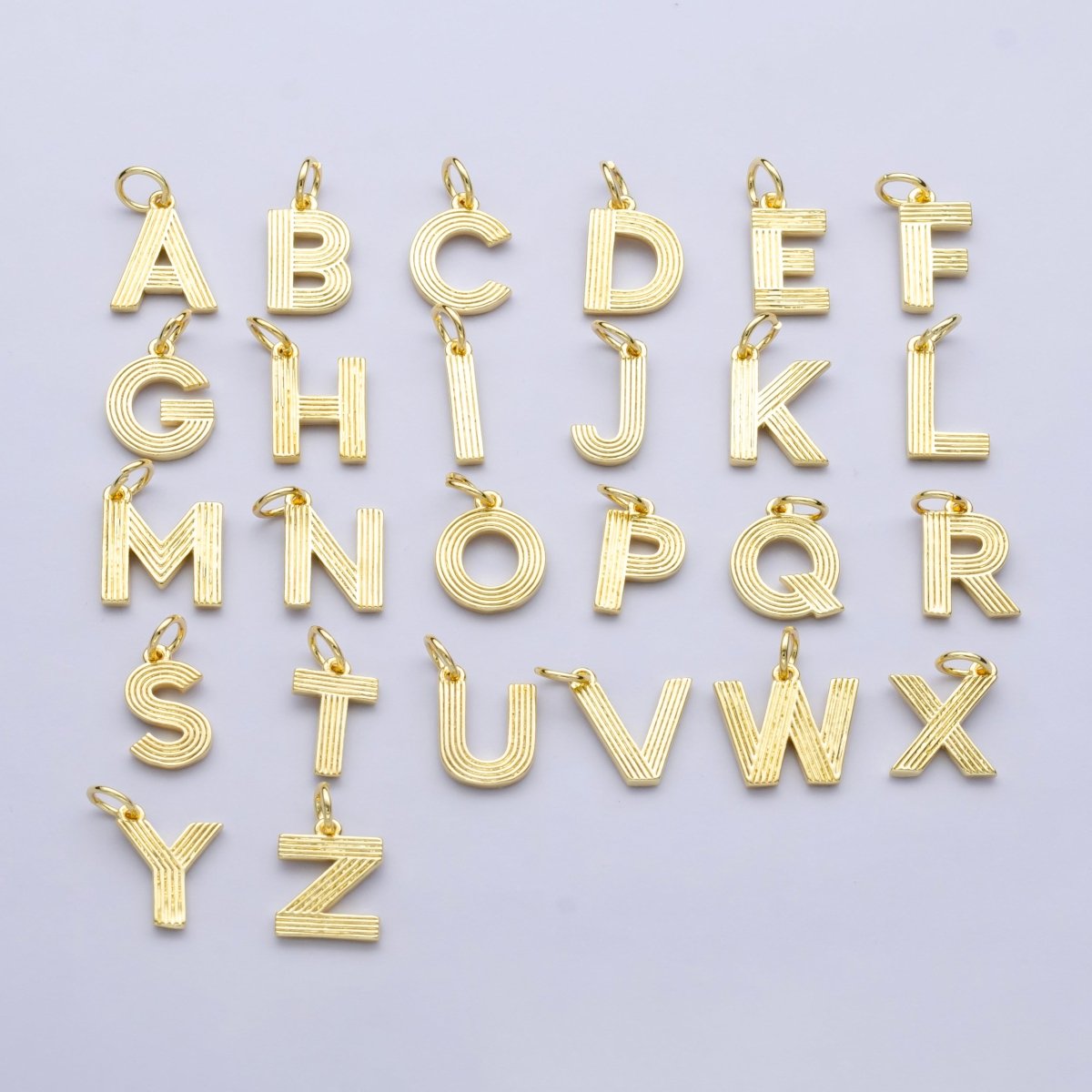 24K Gold Filled Groovy Disco Initial Letter Charm | A185 - A197 - DLUXCA