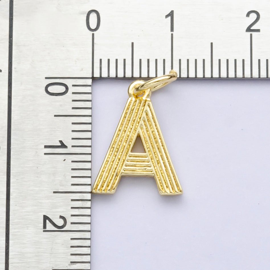 24K Gold Filled Groovy Disco Initial Letter Charm | A185 - A197 - DLUXCA