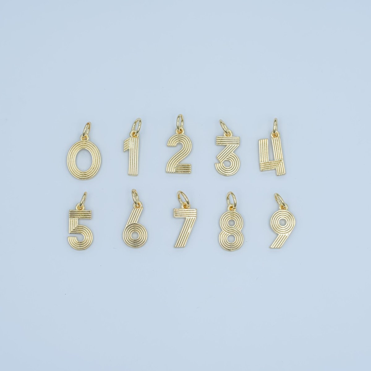 24K Gold Filled Groovy Disco Number Numerology Charm | M617 - M621 - DLUXCA