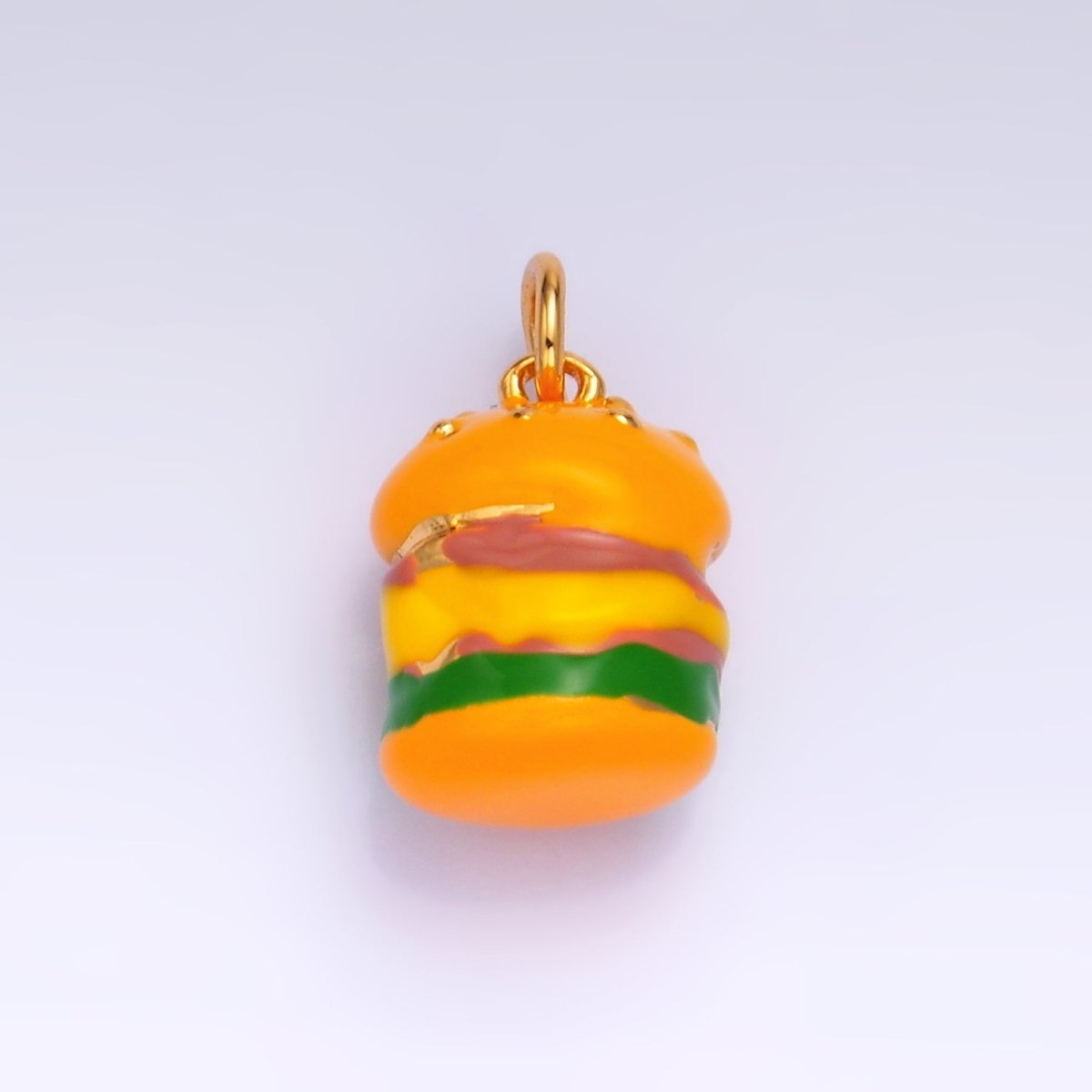 24K Gold Filled Hamburger Fast - food Charm | W343 - DLUXCA