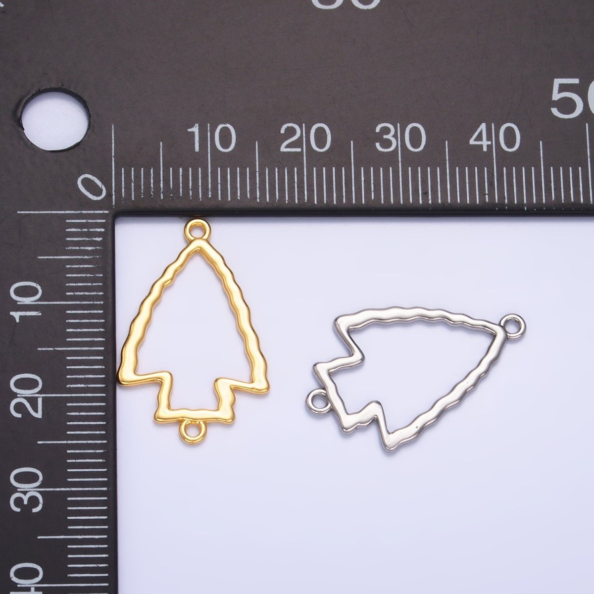 24K Gold Filled Hammered Arrow Open Connector in Gold & Silver | F833 - DLUXCA