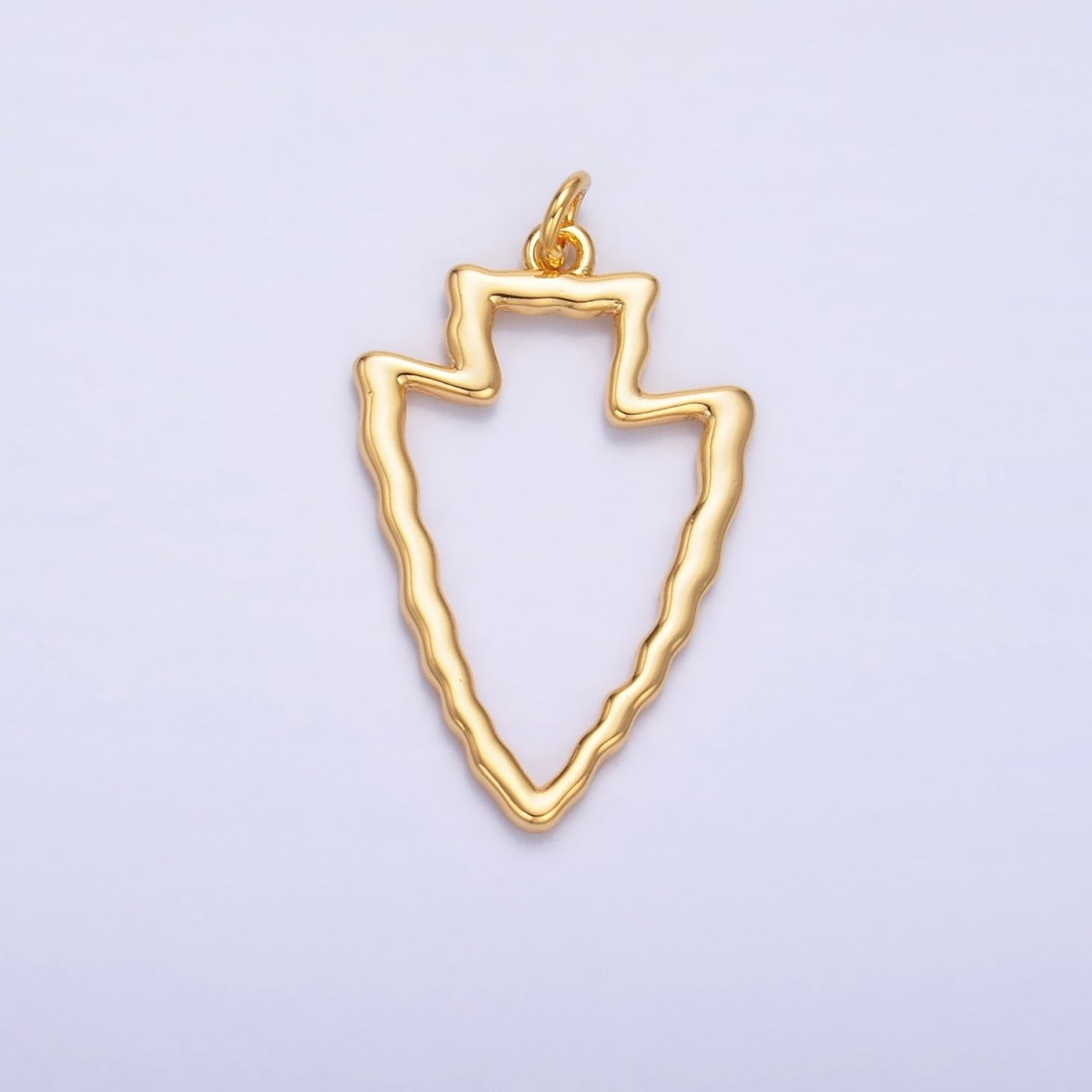 24K Gold Filled Hammered Arrow Open Minimalist Charm in Gold & Silver | W140 - DLUXCA