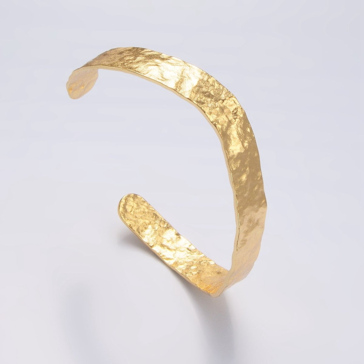 24K Gold Filled Hammered Band Cuff Bracelet | WA - 2655 - DLUXCA