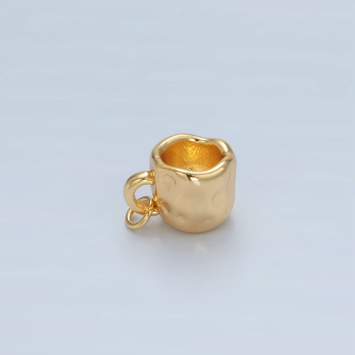 24k Gold Filled Hammered Coffee Mug Charm | AG904 - DLUXCA